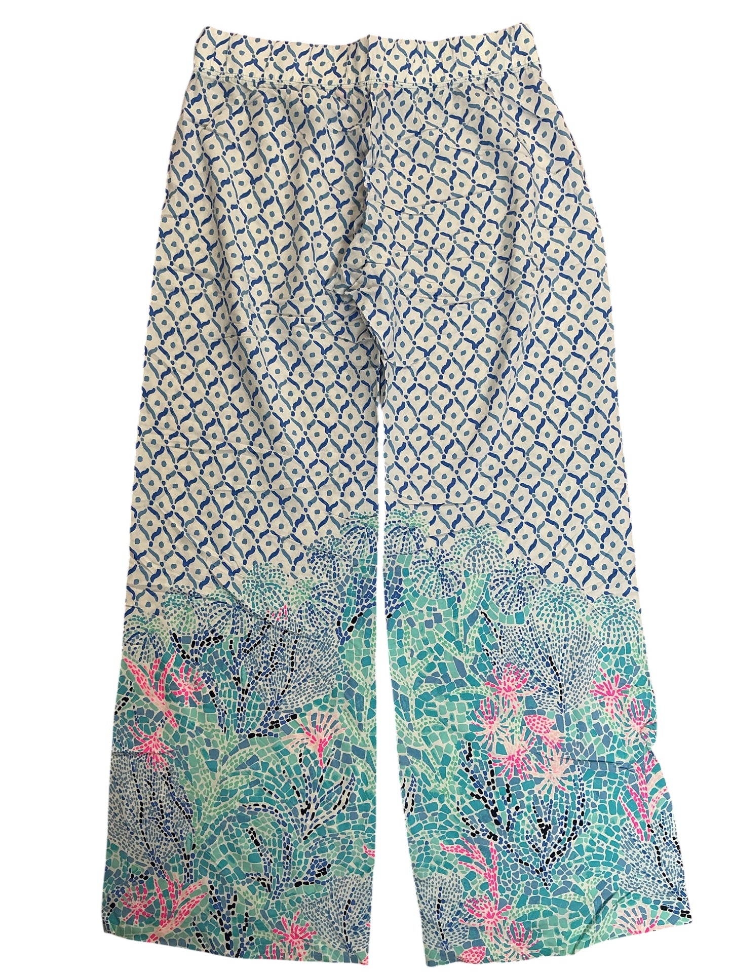 Lilly Pulitzer Bal Harbour Palazzo Pants Multi Sea La Vie Engineered Pants - Size M