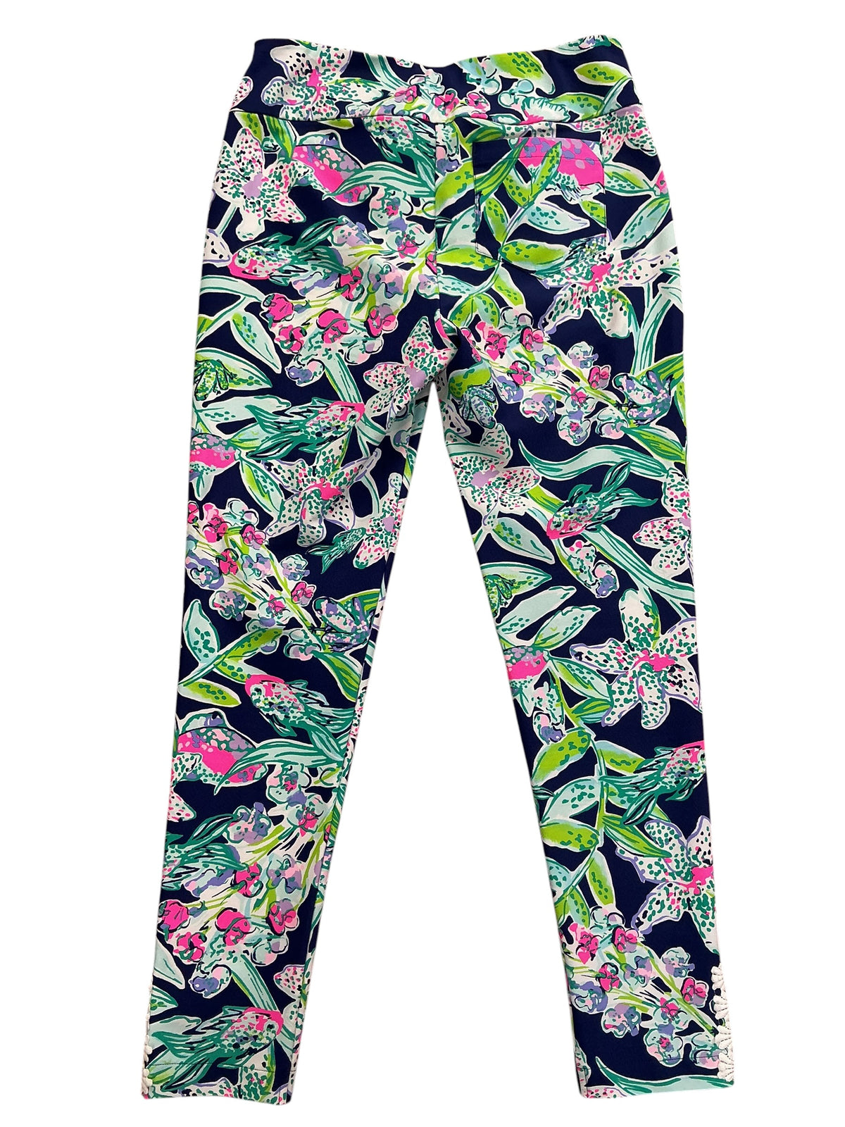 Lilly Pulitzer UPF 50+ Luxletic Corso Pants Aegean Navy Best Fishes - Size 6