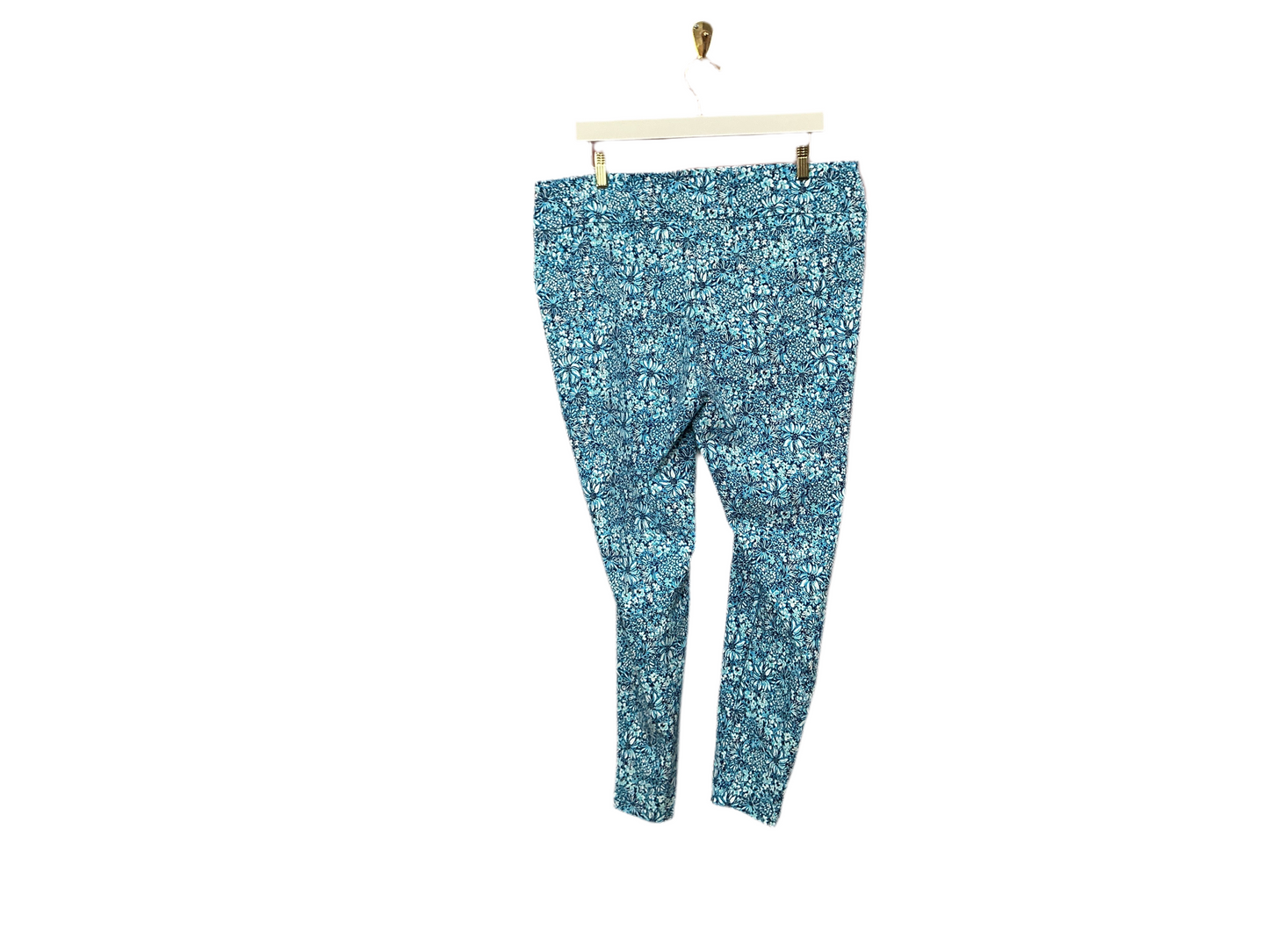 Lilly Pulitzer NWT Corso Pant UPF 50+ Cumulus Blue Blooming Together - Size 16