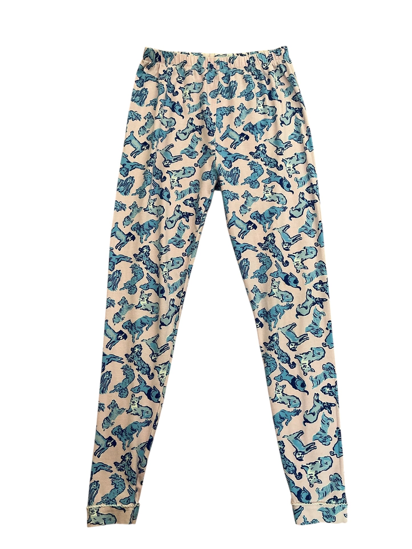 Lilly Pulitzer Girls Mini Sammy Pajama Set Galloping Gals Zanzibar Blue - Size 14