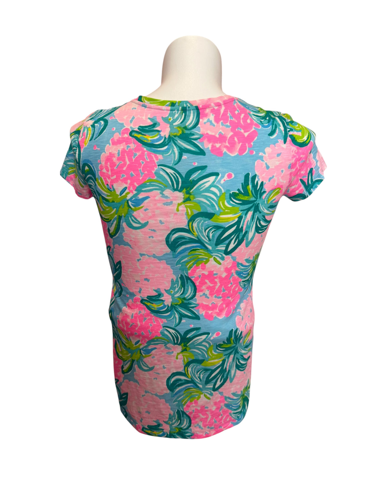 Lilly Pulitzer Etta V-Neck Shirt Pineapple Shake - Size XS