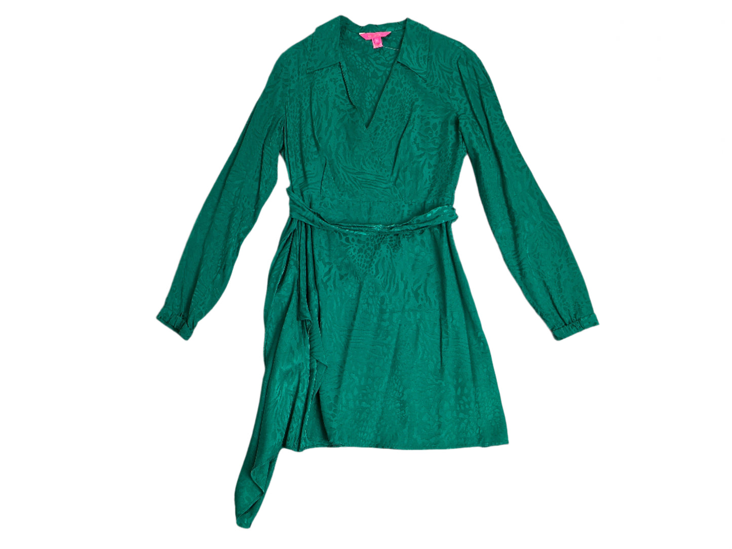 Lilly Pulitzer Nicolina Wrap Dress - Animal Jarquard Evergreen - Size 2
