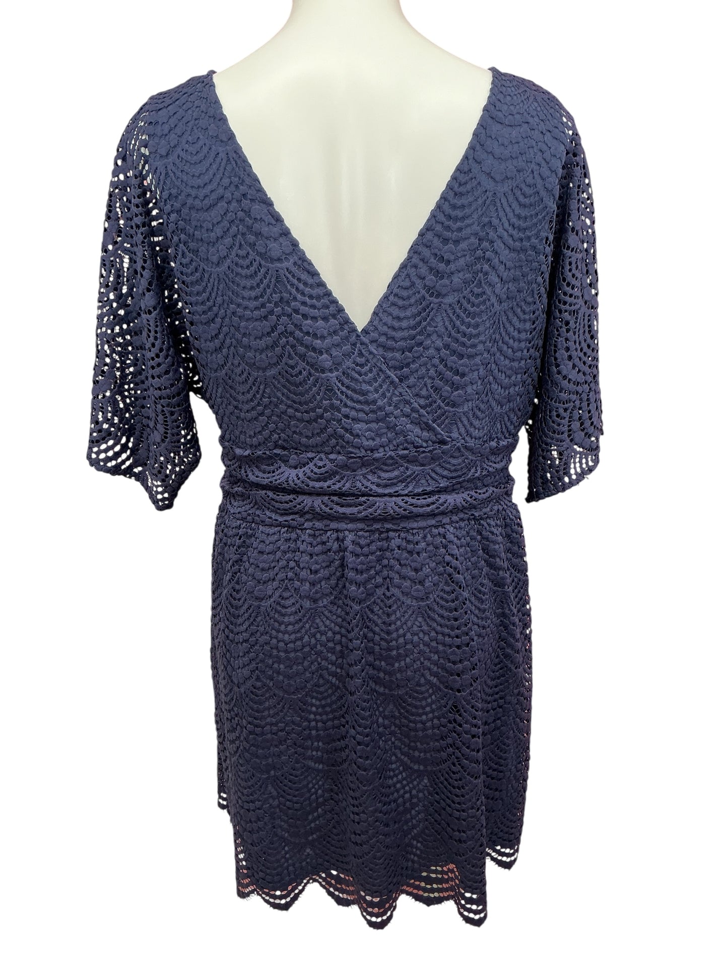 Lilly Pulitzer NWT Parigi Skort Romper True Navy Scalloped Shell Lace - Size XL