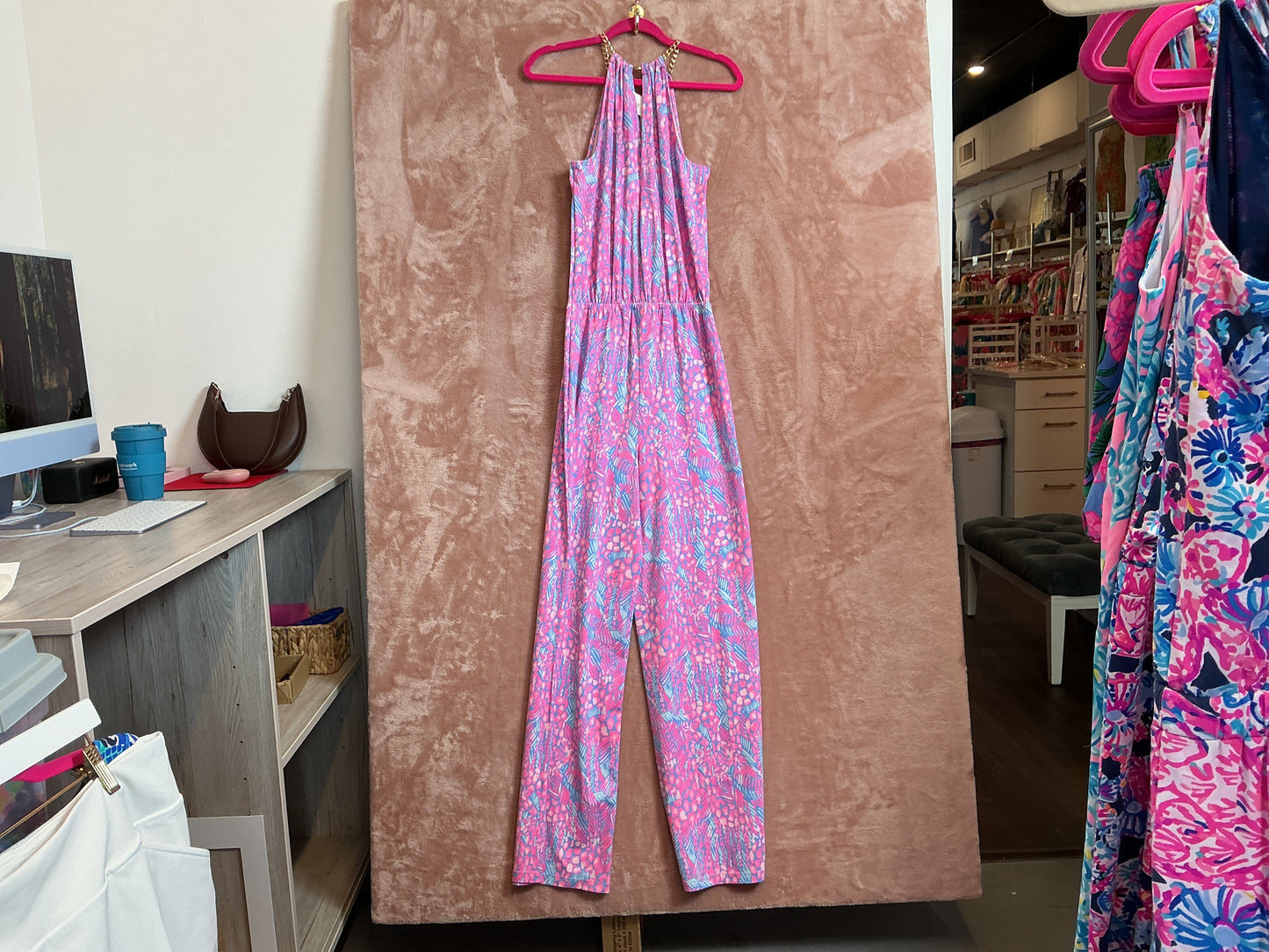 Lilly Pulitzer NWT Bowen Jumpsuit pink Sorbet High Altitude - Size S