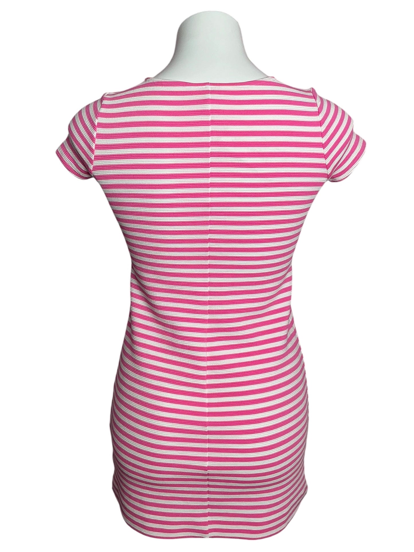 Lilly Pulitzer Girls Little Layton Dress Hotty Pink Ottoman Stripe - Size XL (12-14)