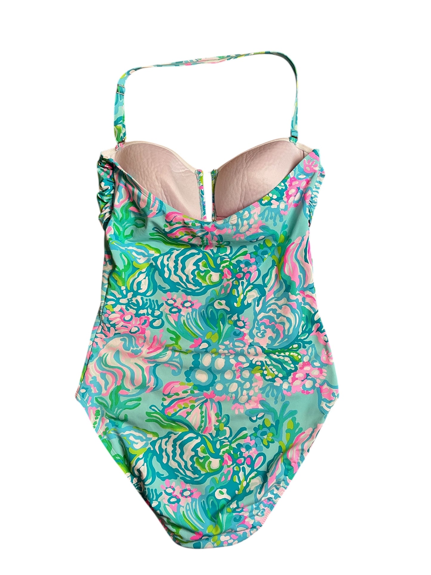 Lilly Pulitzer Jagger One Piece Swimsuit - Surf Blue Soleil It On Me - Size 14