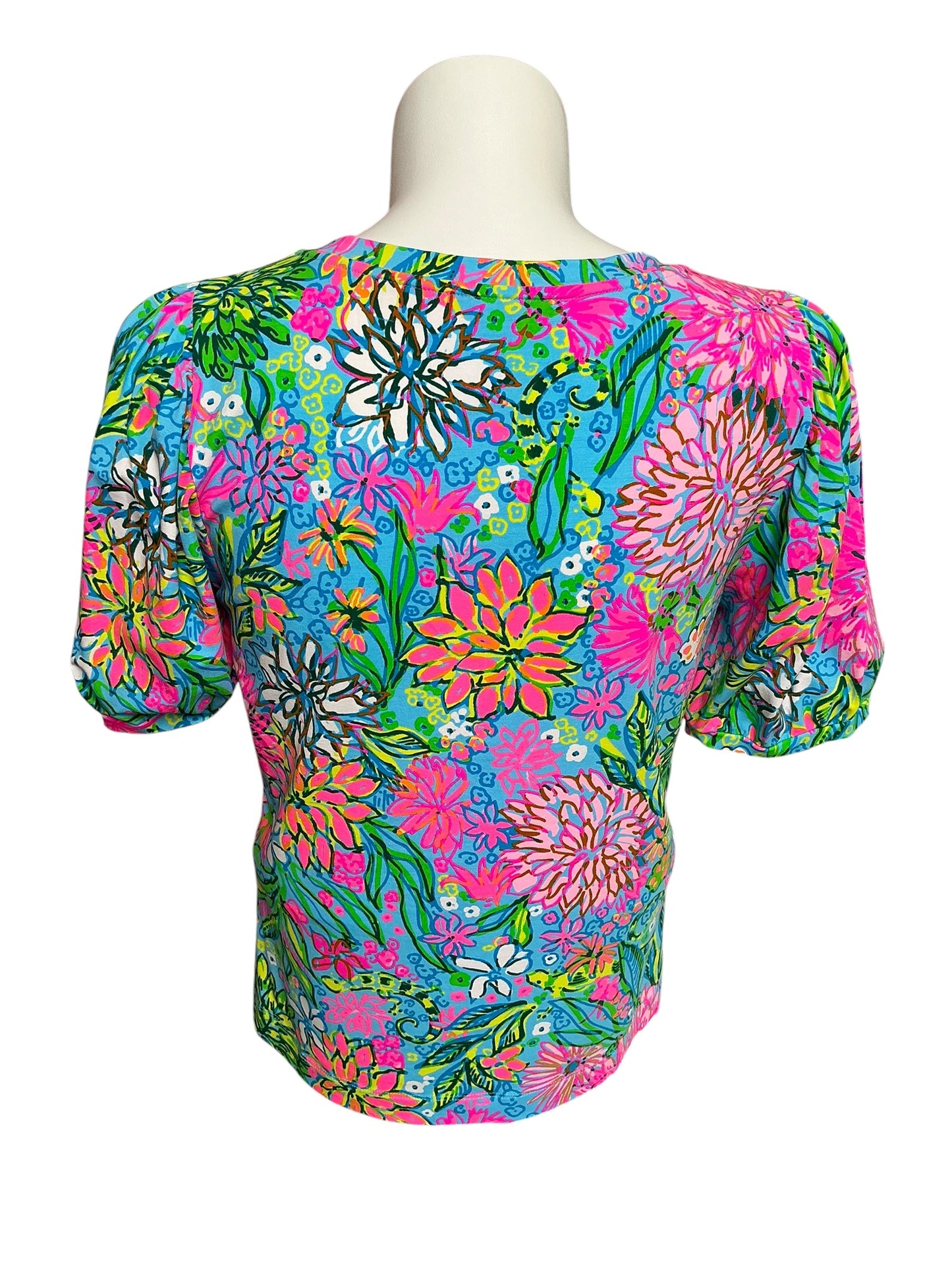 Lilly Pulitzer Rhett Knit Top Seabreeze Blue Walking On Sunshine - Size XL