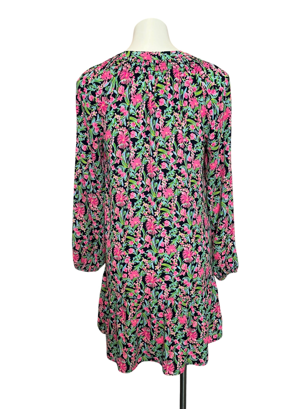 Lilly Pulitzer NWT Lucee Long Sleeve Dress Low Tide Navy Garden Variety - Size S