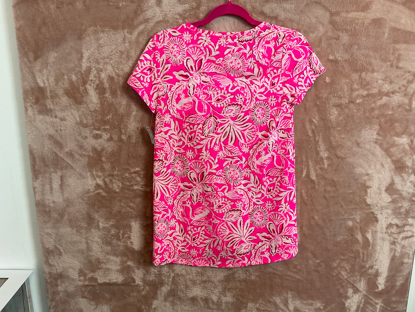 Lilly Pulitzer Top NWT - Etta Scoop Neck - Passion Fruit Pink - Absolutely Flamazing - Size XS