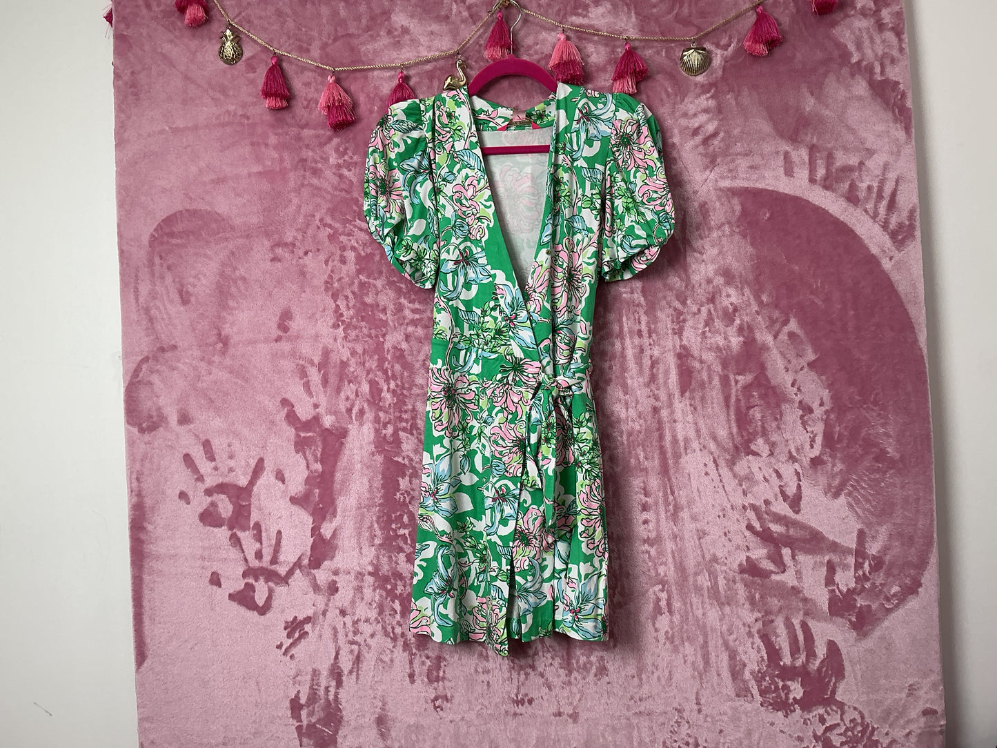 Lilly Pulitzer NWT Sailynn Short-Sleeve R Spearmint Blossom Views - Size XS