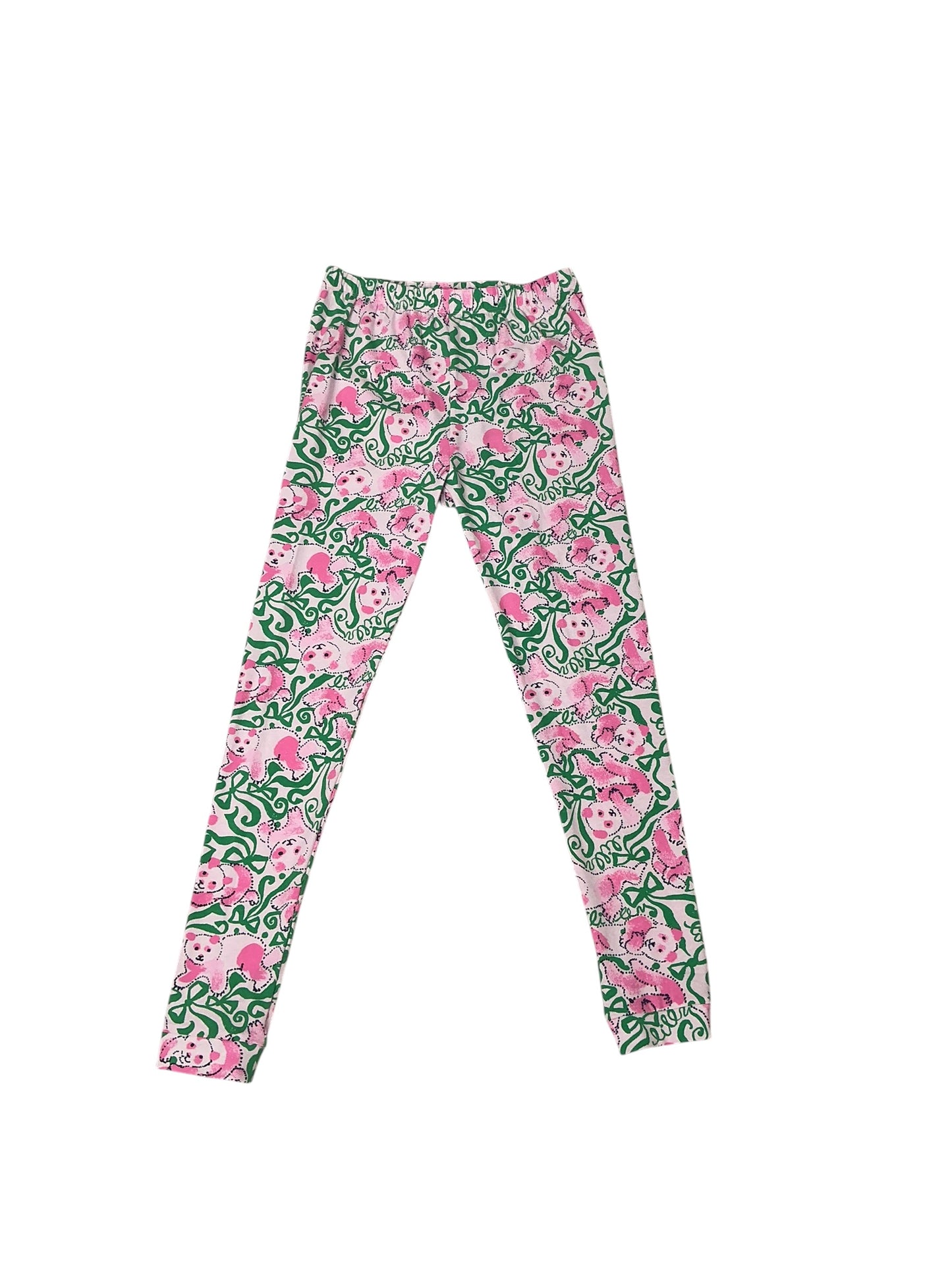 Lilly Pulitzer NWT Girls Mini Sammy Pajama Set Pink Quartz Panda N Bows - Size 14
