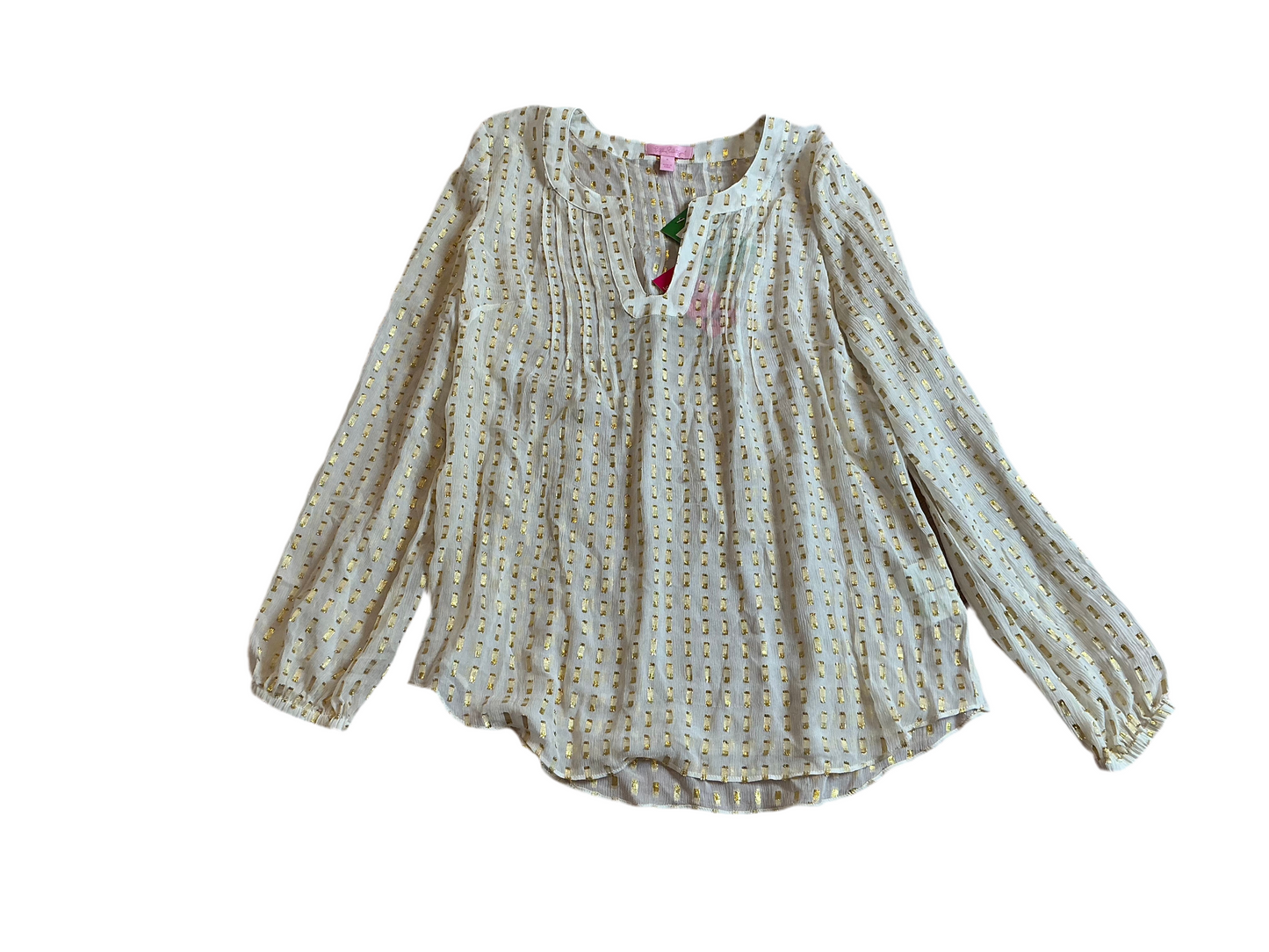 Lilly Pulitzer NWT Colby top crinkle clip silk jacquar - Size S