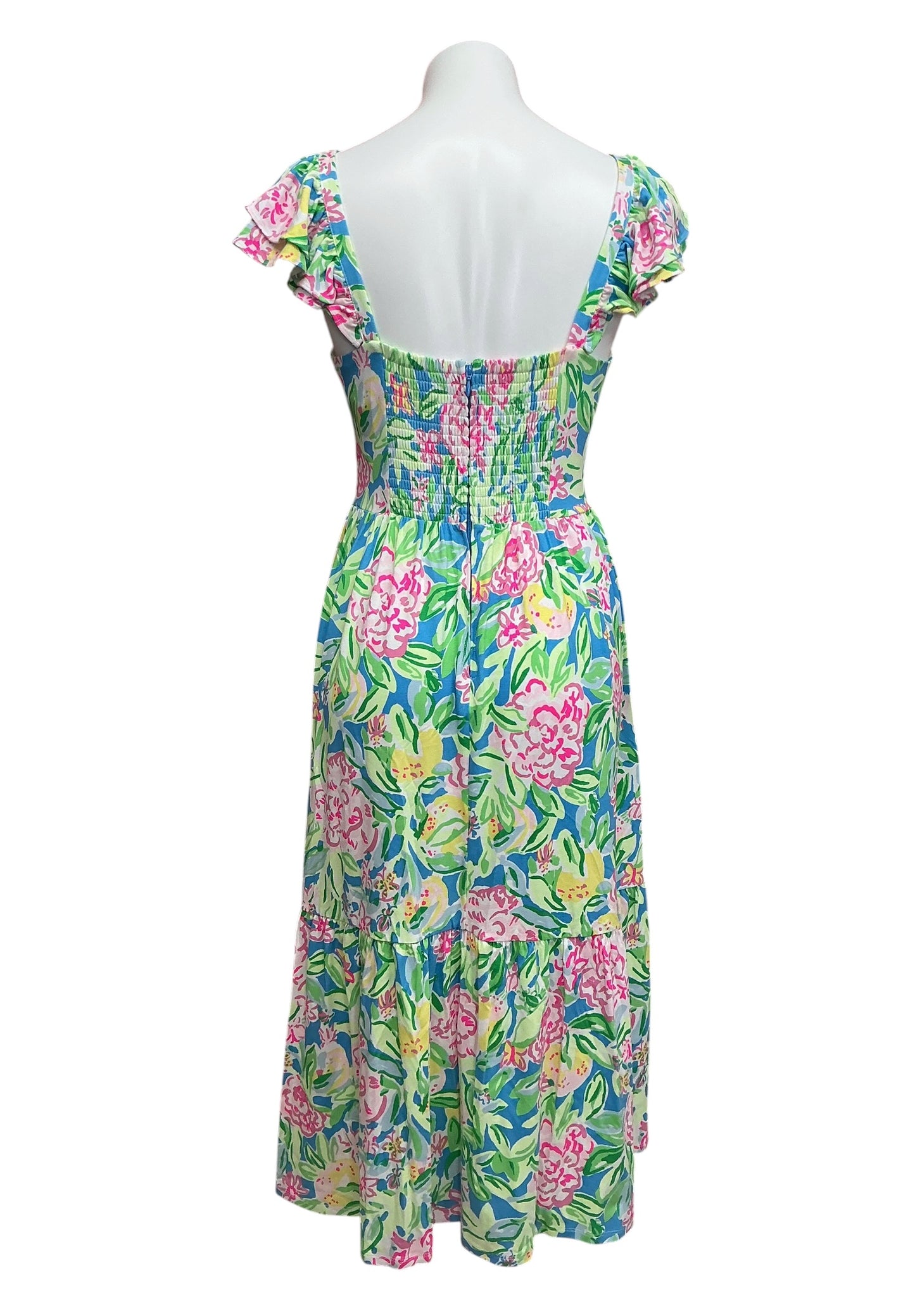 Lilly Pulitzer Bayleigh Flutter Sleeve Midi Dress Multi Grove Garden - Size 6