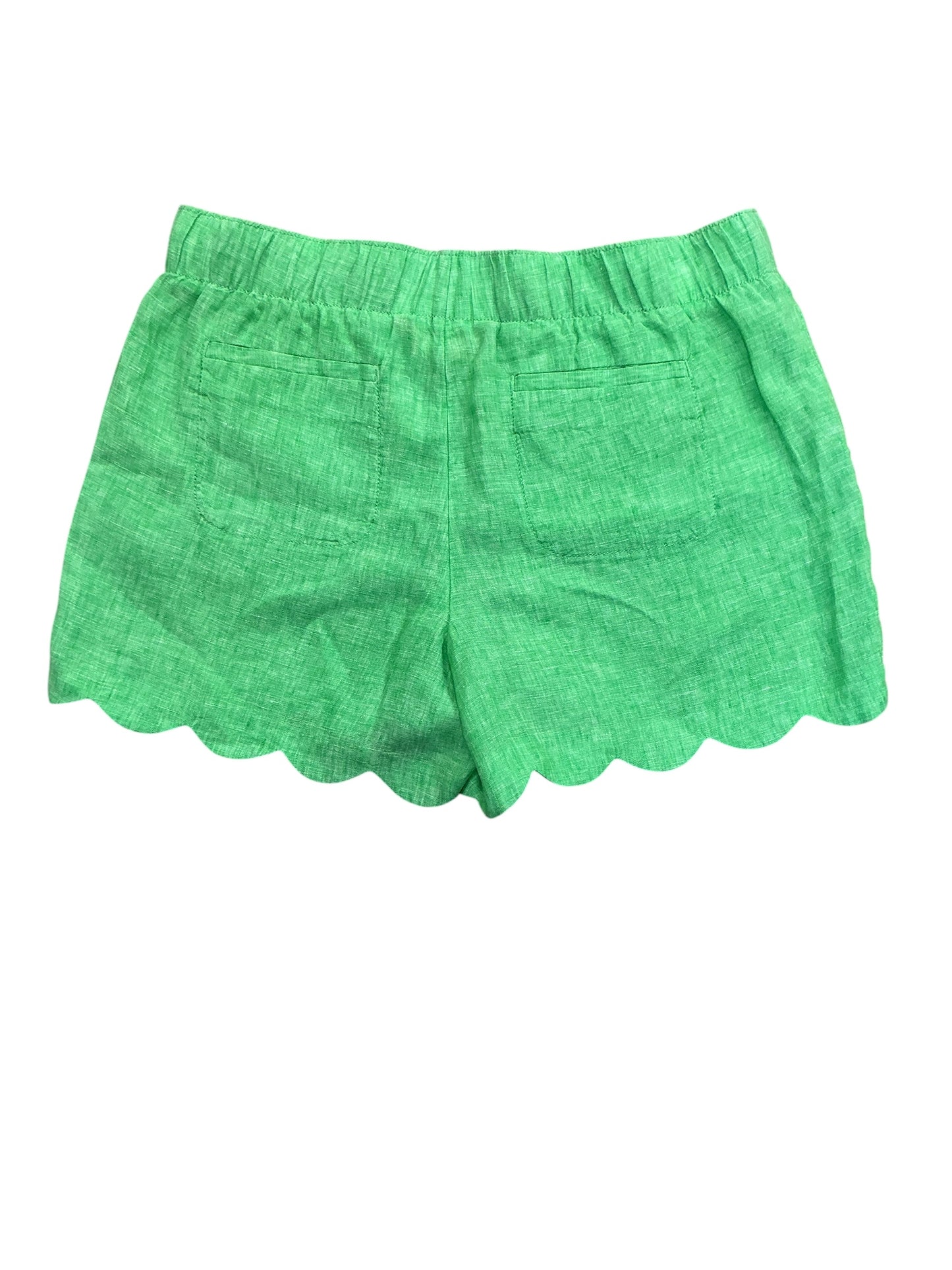Lilly Pulitzer Brea Linen Scallop Shorts Gecko Green - Size M