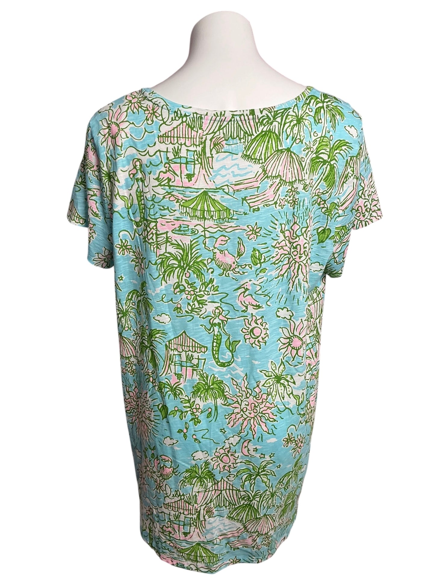 Lilly Pulitzer NWT Etta Scoop Neck Fresh Water Blue Sunbathers Bliss - Size XXL