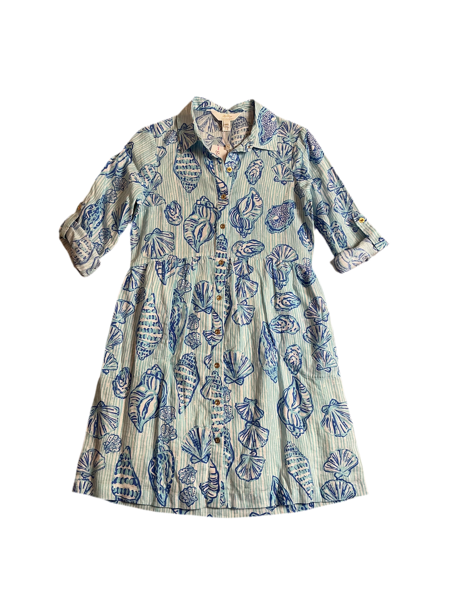 Lilly Pulitzer NWT Shaela Dress Fresh Water Blue Cool As Shell - Size XXS