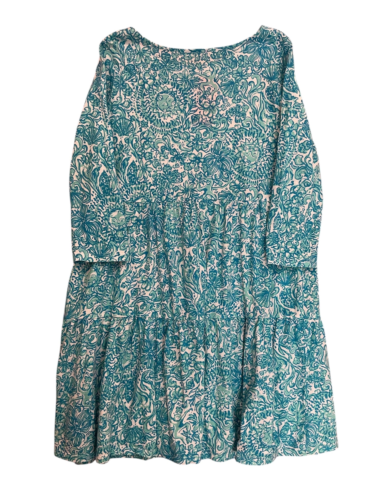 Lilly Pulitzer Girls Kids Mini Geanna Dress Resort White Took Me By Sunrise - Size XL 12-14