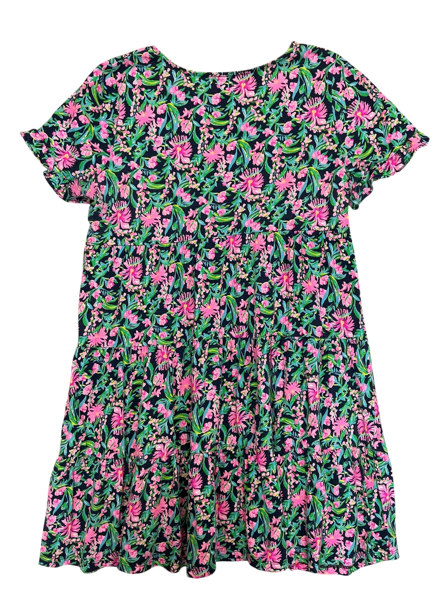 Lilly Pulitzer Kids Girls Mini Jodie Dress Low Tide Navy Garden Variety - Size XL 12-14