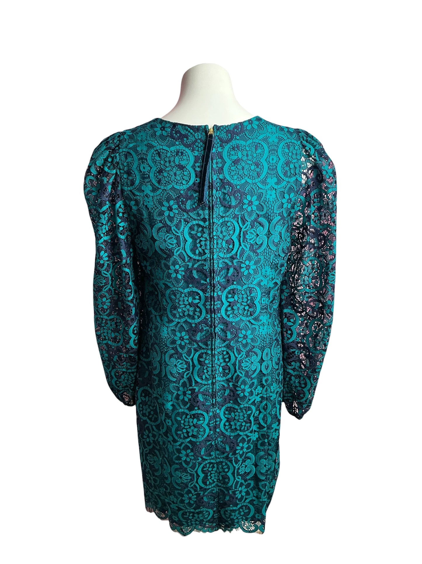 Lilly Pulitzer- Georgi Lace Dress Valencia Teal Two Tone Carnival Lace Size 10