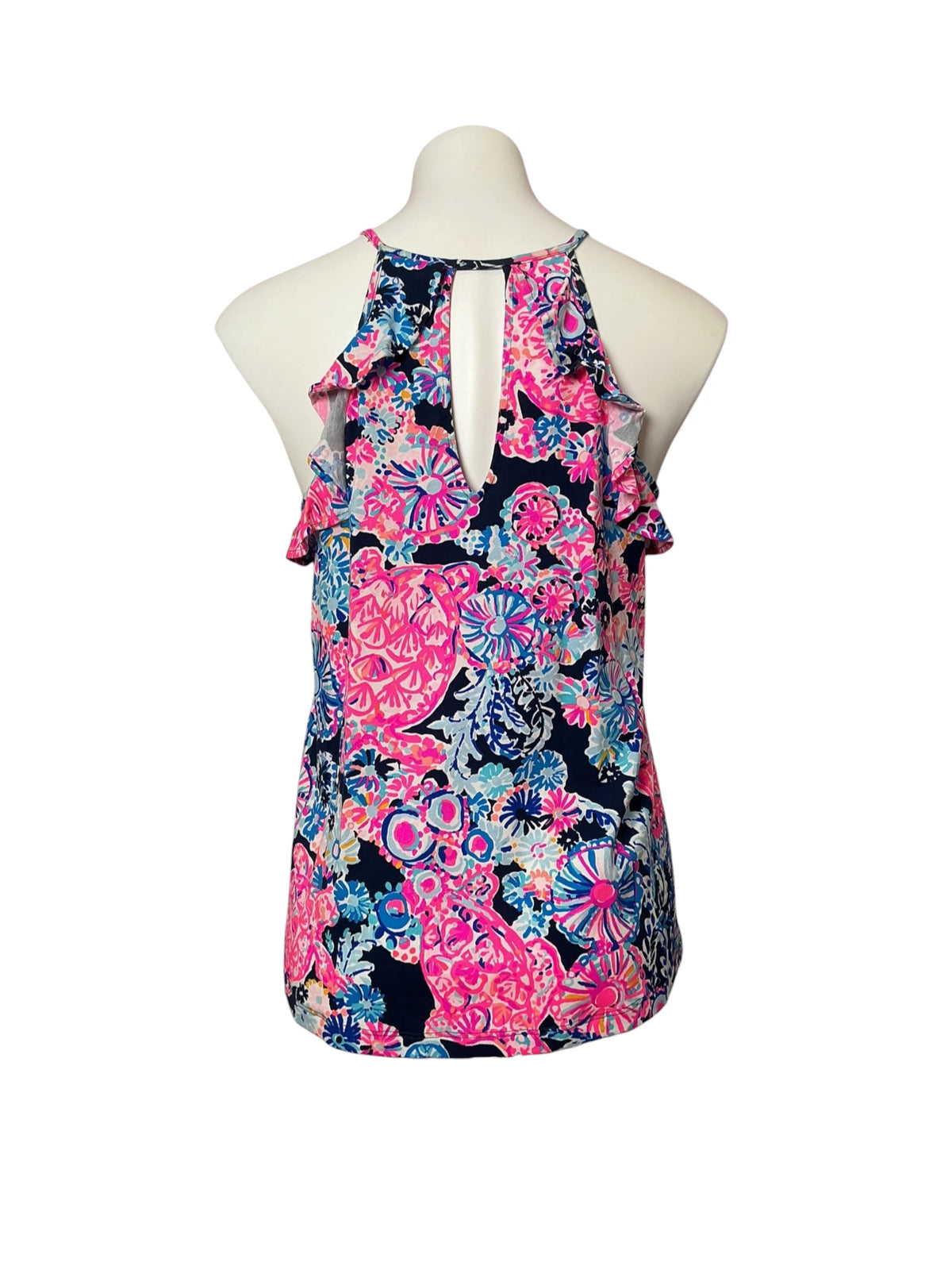Lilly Pulitzer Billie Top High Tide Navy In Turtle Amazement - Size S