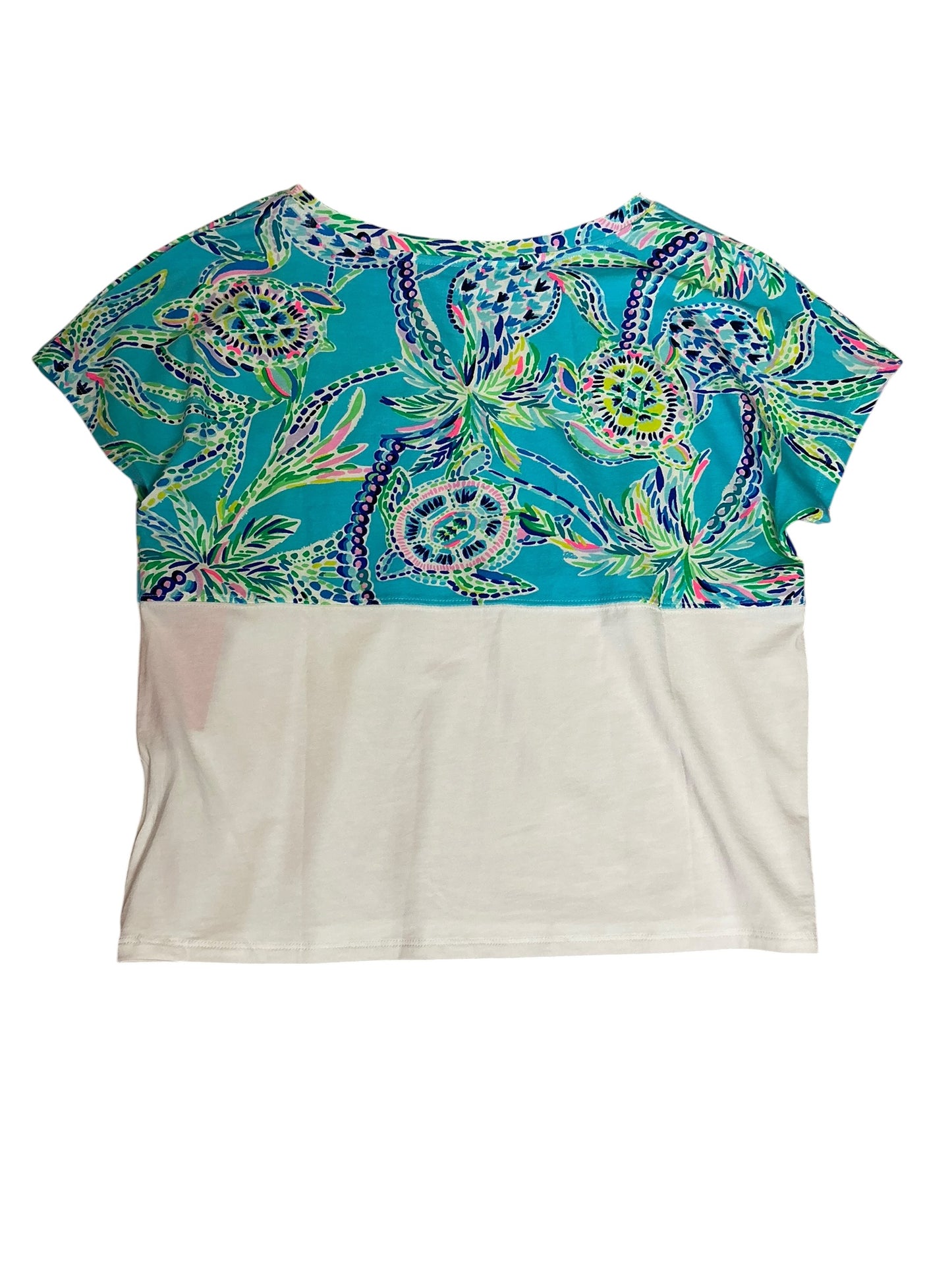 Lilly Pulitzer Finn Cropped Top Bermuda Blue Turtle Szn - Size XS