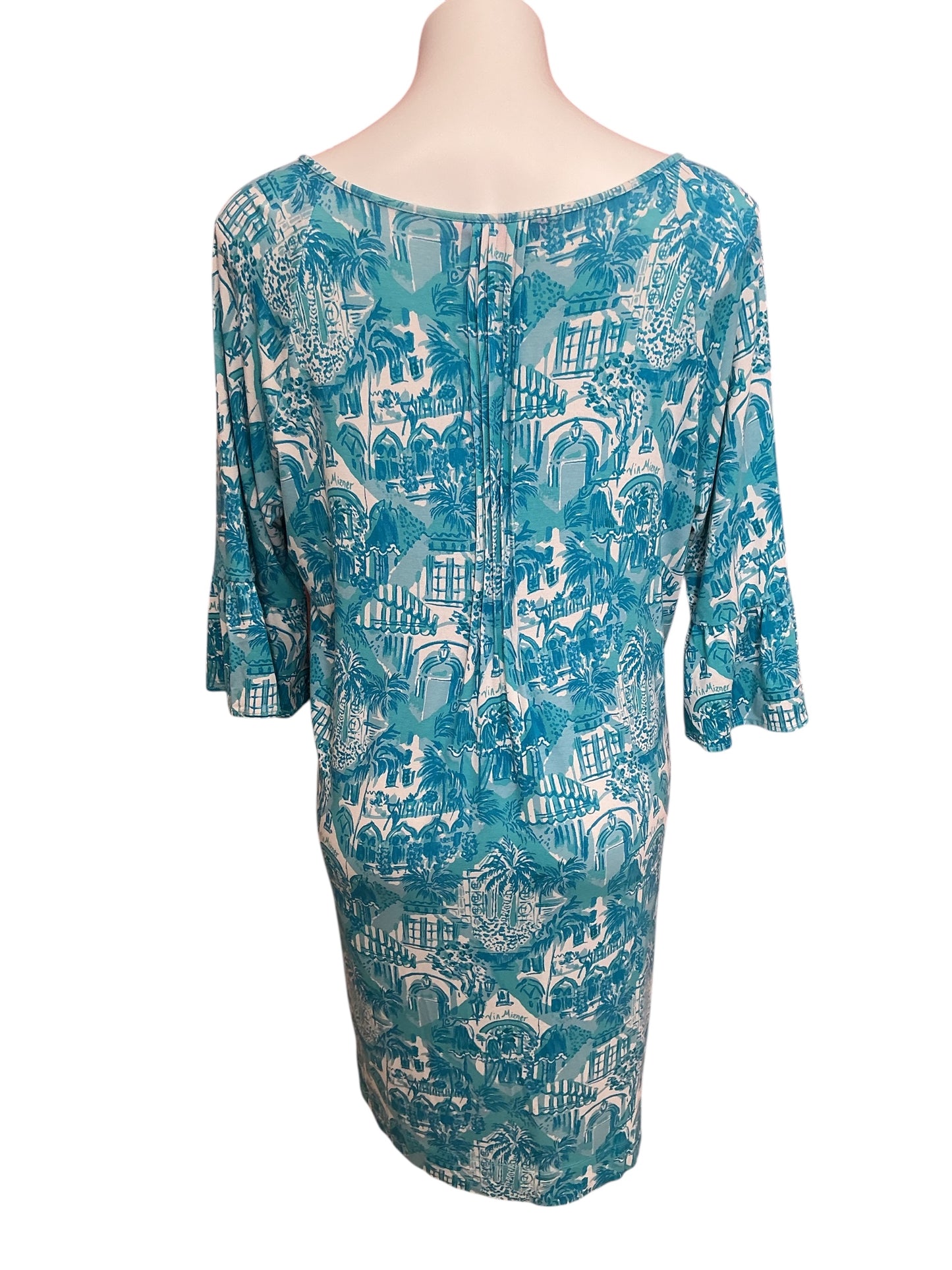 Lilly Pulitzer Krysta Tunic Dress Amalfi Blue Sunny State Of Mind - Size XL