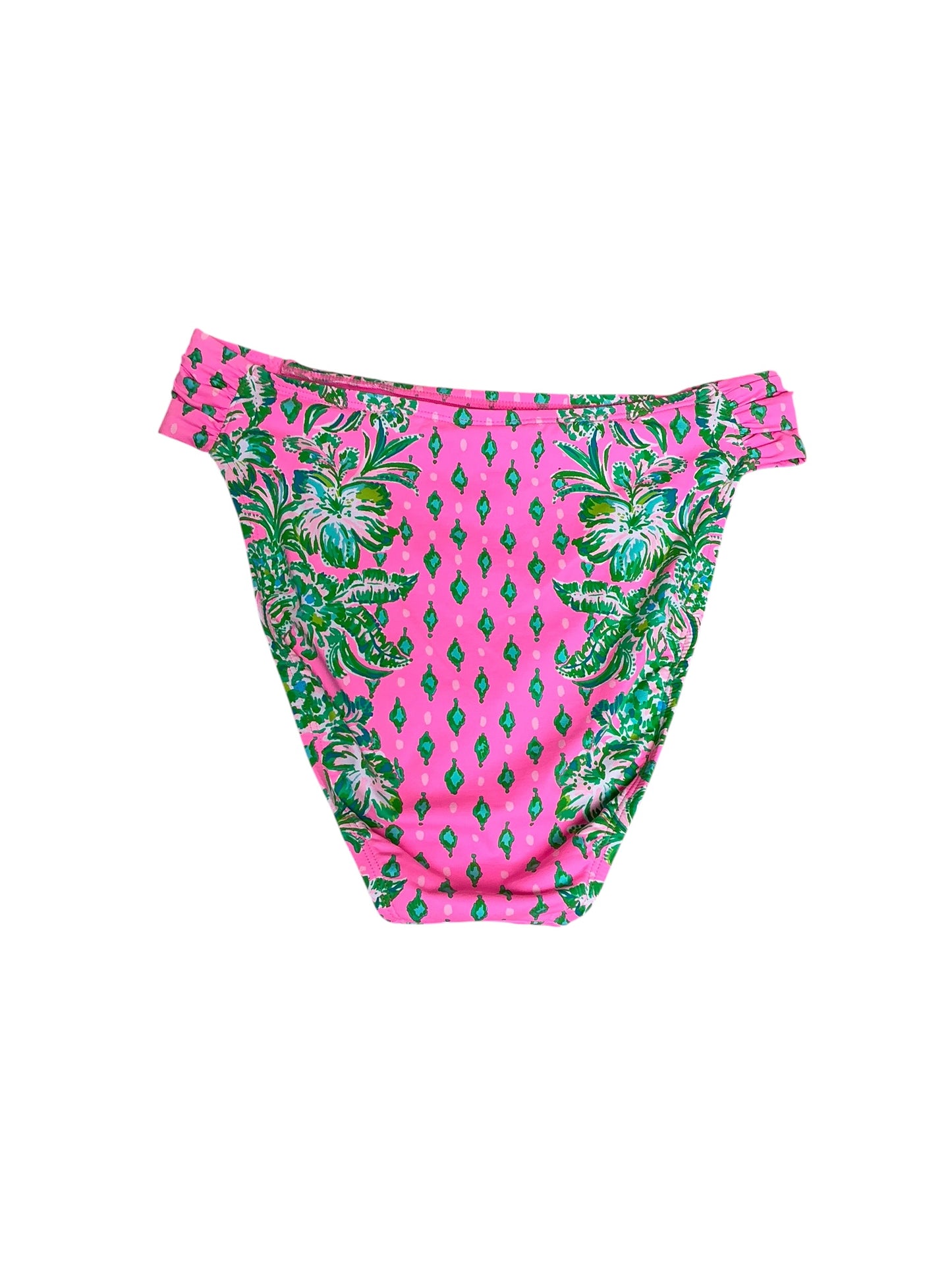 Lilly Pulitzer Clancy High-Waisted Bikini Bottom Pink Shandy Oh Diamond Girl - Size 8
