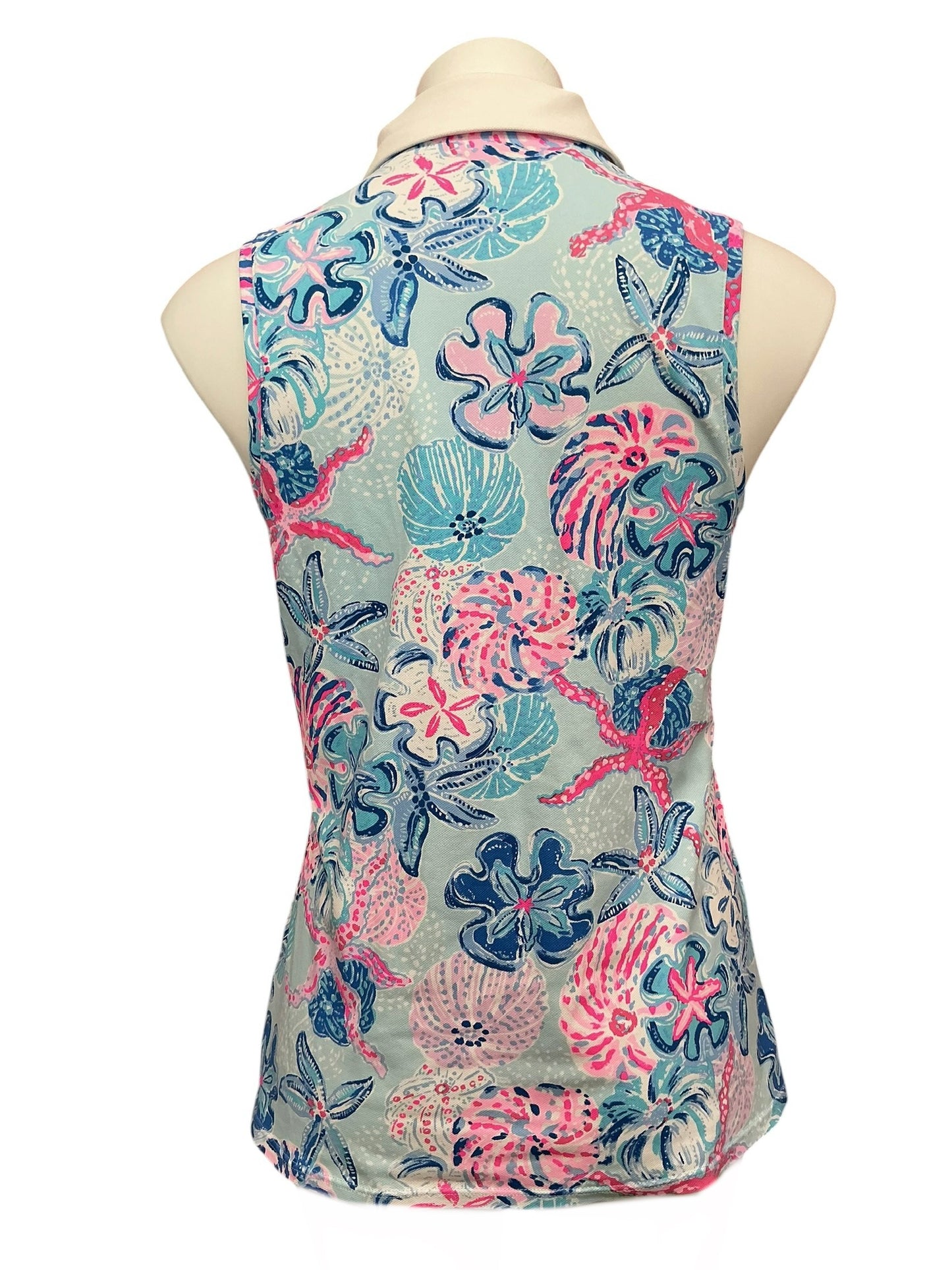 Lilly Pulitzer Luxletic Imara Polo Top Bahamas Beachcomber - Size M