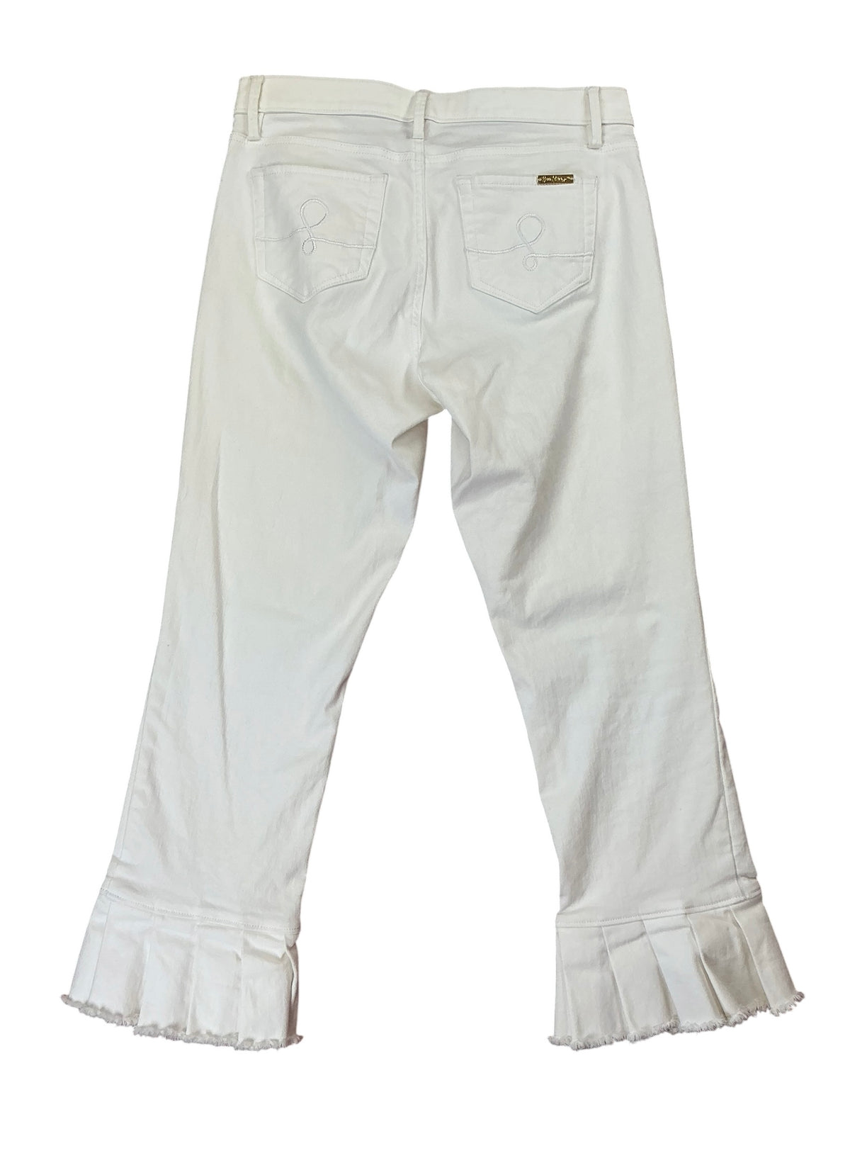 Lilly Pulitzer South Ocean Ruffle Crop Jeans Resort White - Size 8