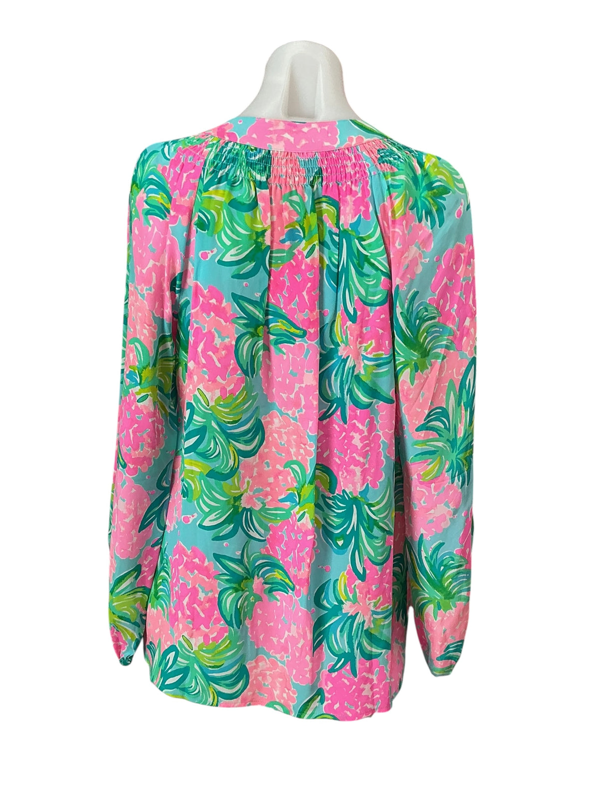 Lilly Pulitzer Elsa Silk Top Pineapple Shake - Size S