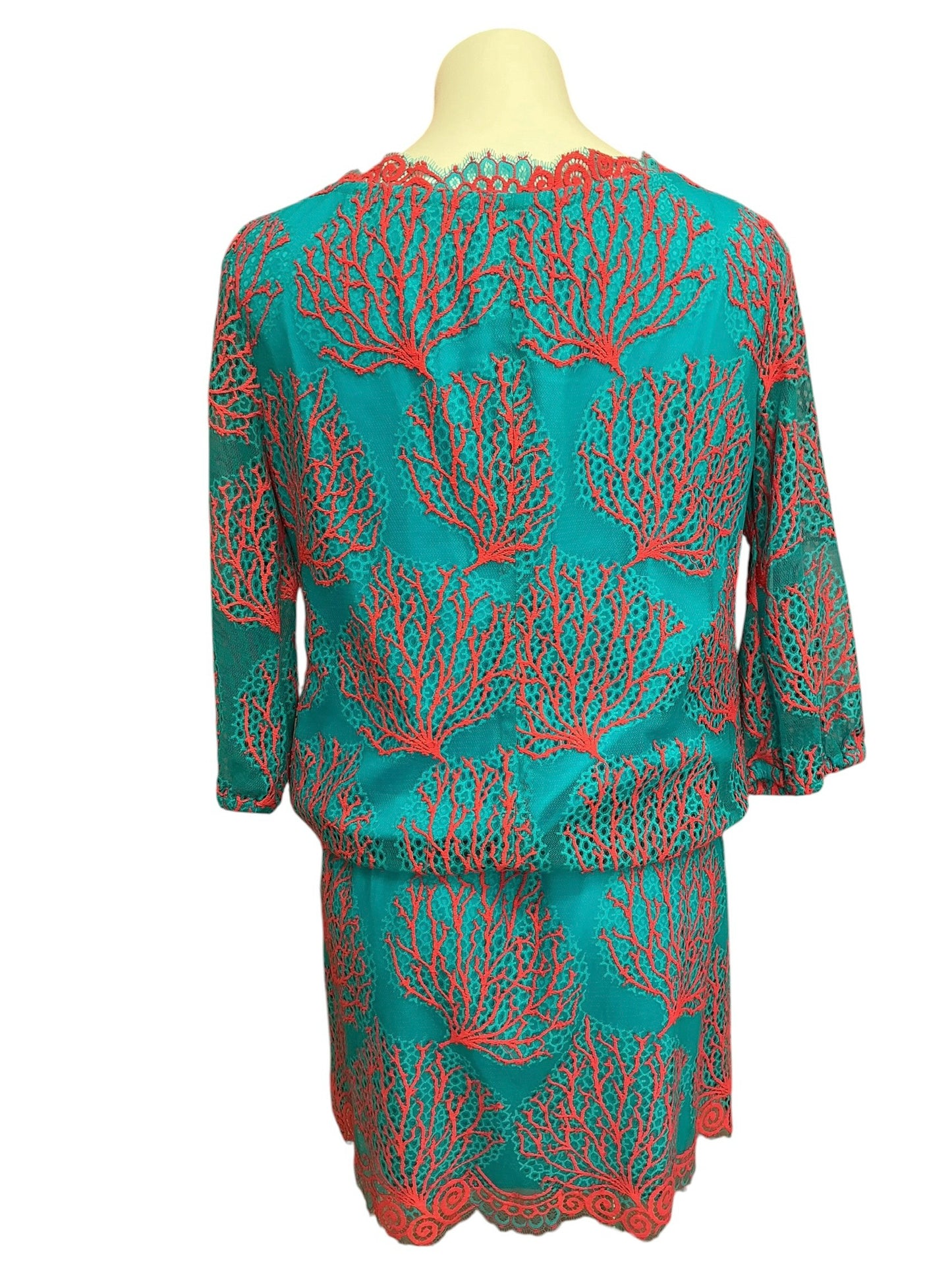 Lilly Pulitzer NWT Cee Cee Dress Snorkel Blue Coral Mesh Lace - Size 10