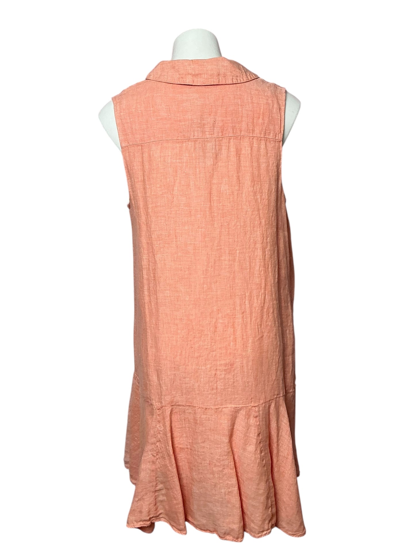 Lilly Pulitzer Ellowyn Linen Dress - Papaya X Resort White - Size L
