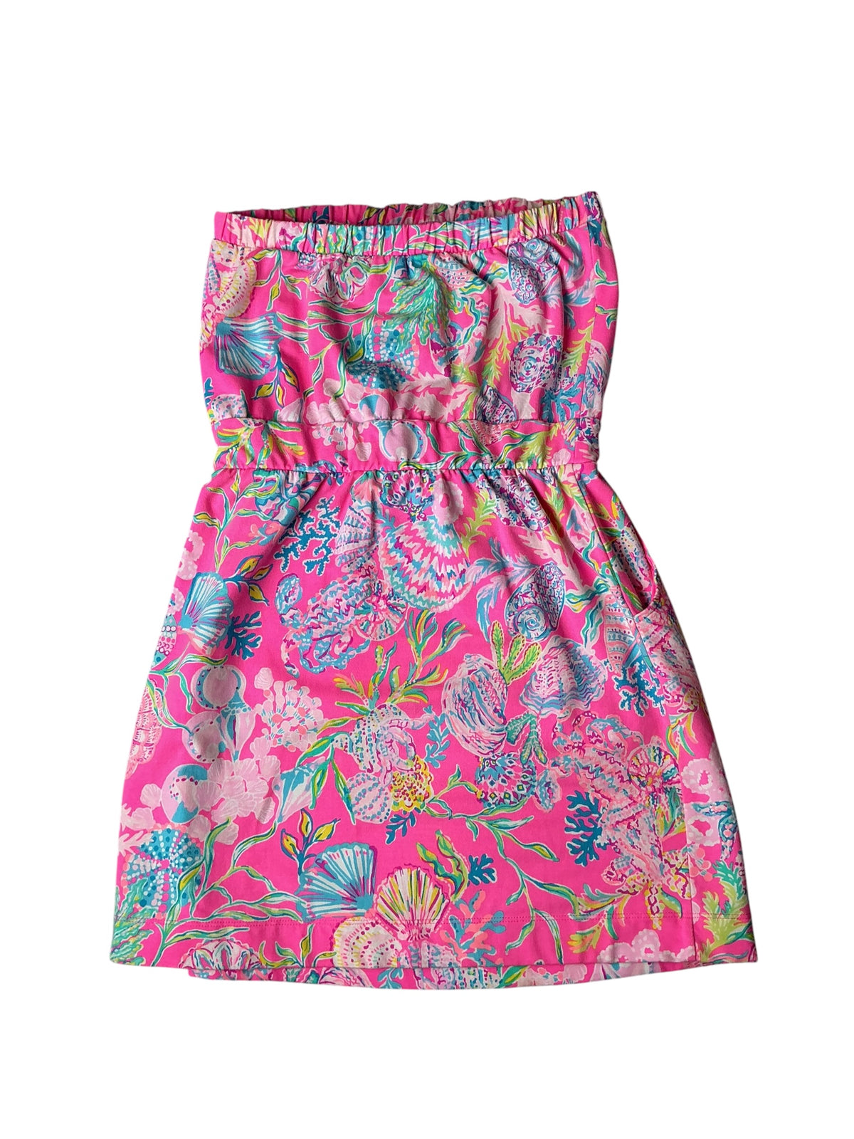 Lilly Pulitzer Larch Strapless Cover-Up Dress Pink Isle Shell Me Something Good - Size S