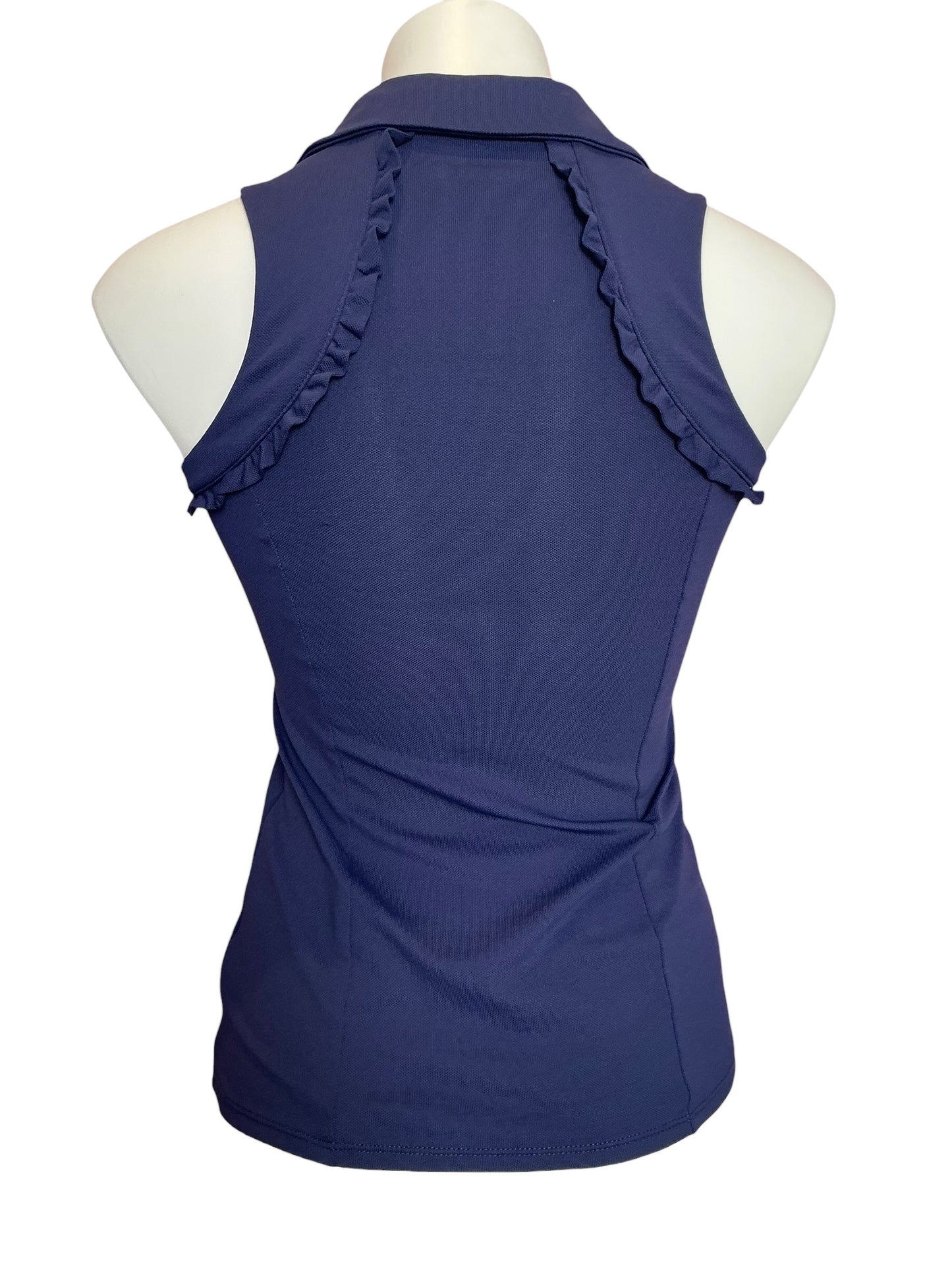 Lilly Pulitzer Martina Ruffled Polo Top True Navy - Size XXS