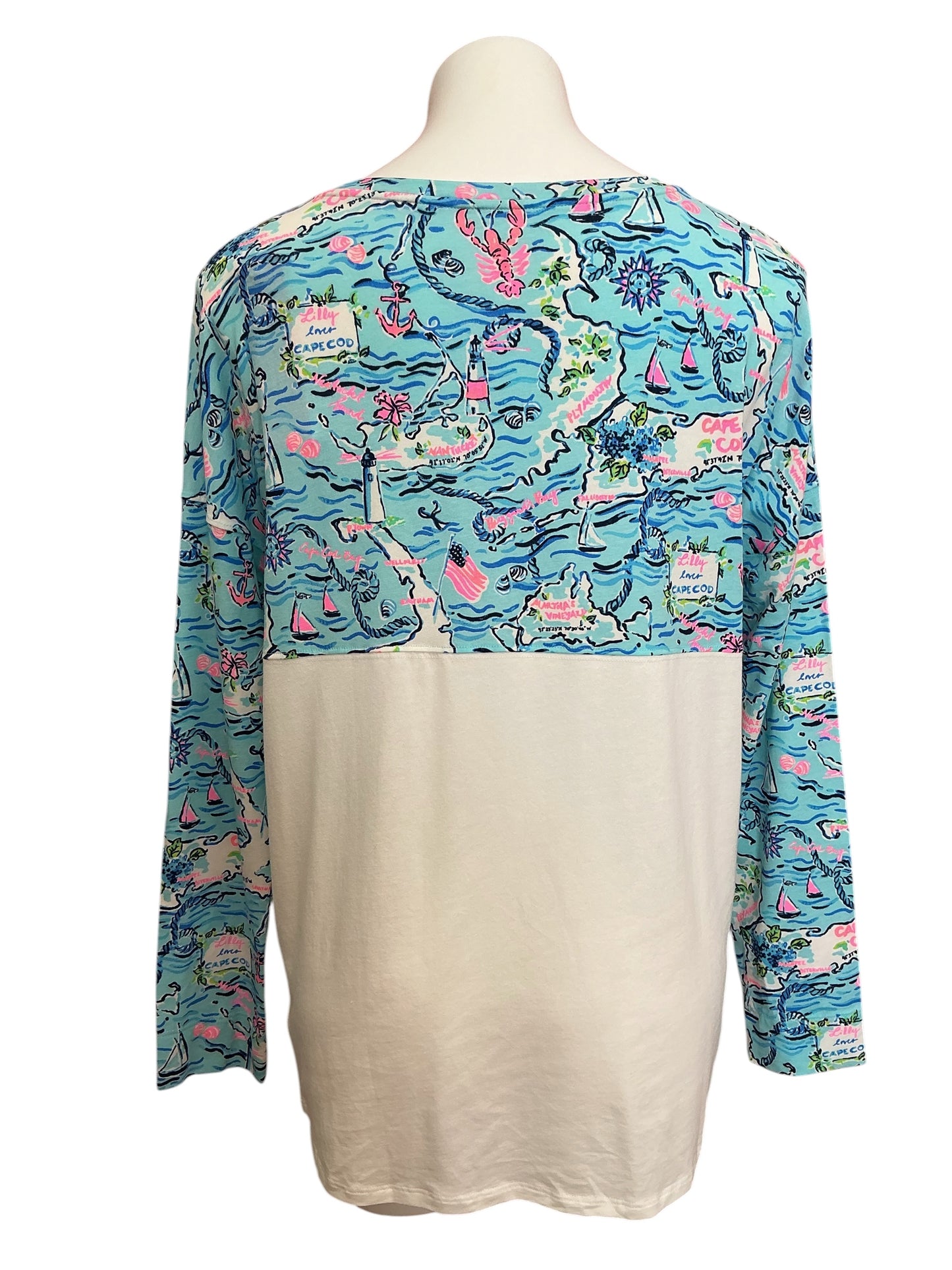 Lilly Pulitzer NWT Finn Top Bali Blue Lilly Loves Cape Cod - Size M