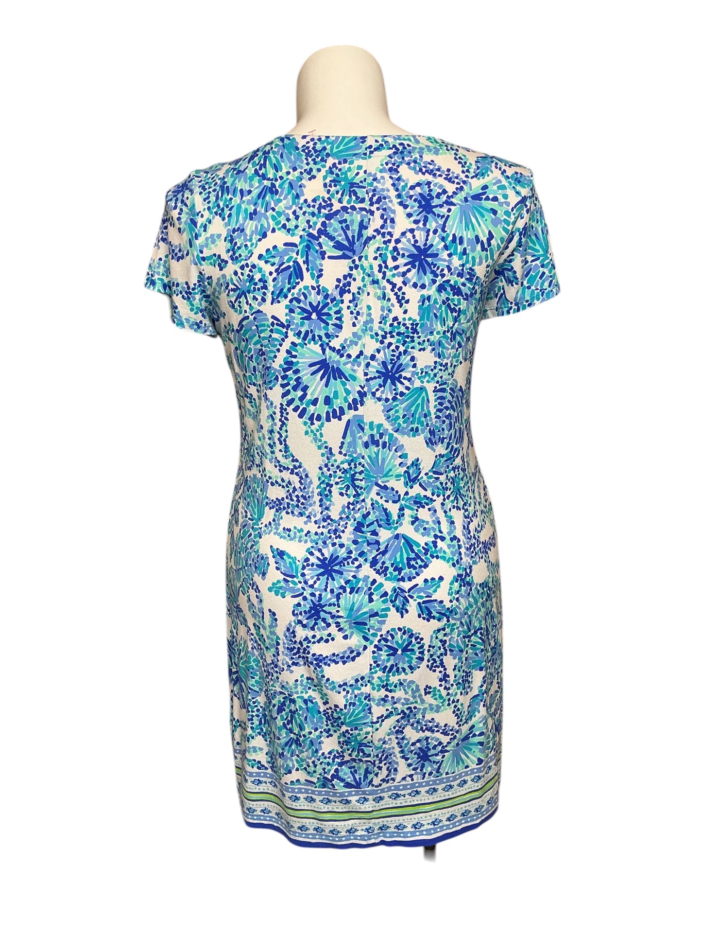 Lilly Pulitzer UPF 50+ Sophiletta Dress - Turquoise Oasis Shell Me You Love Me Engineered Dress - Size L