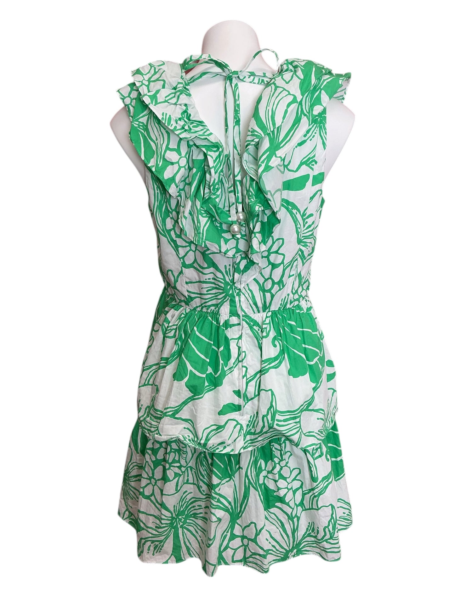 Lilly Pulitzer Ritamarie V-Neck Ruffle Dress Spearmint Oversized Kiss My Tulips - Size 10