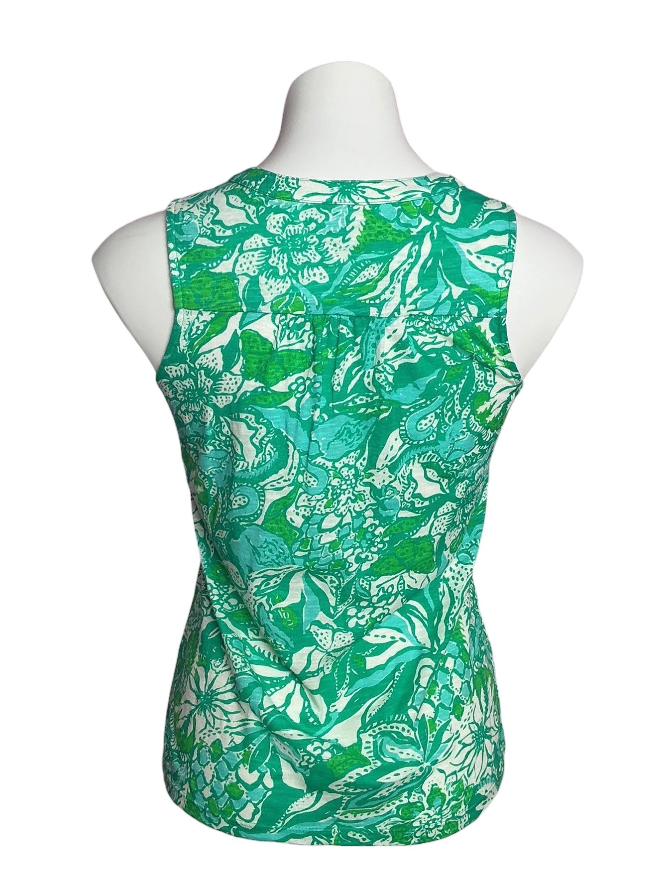 Lilly Pulitzer Dev Knit Top Botanical Green Safari Sangria - Size XXS