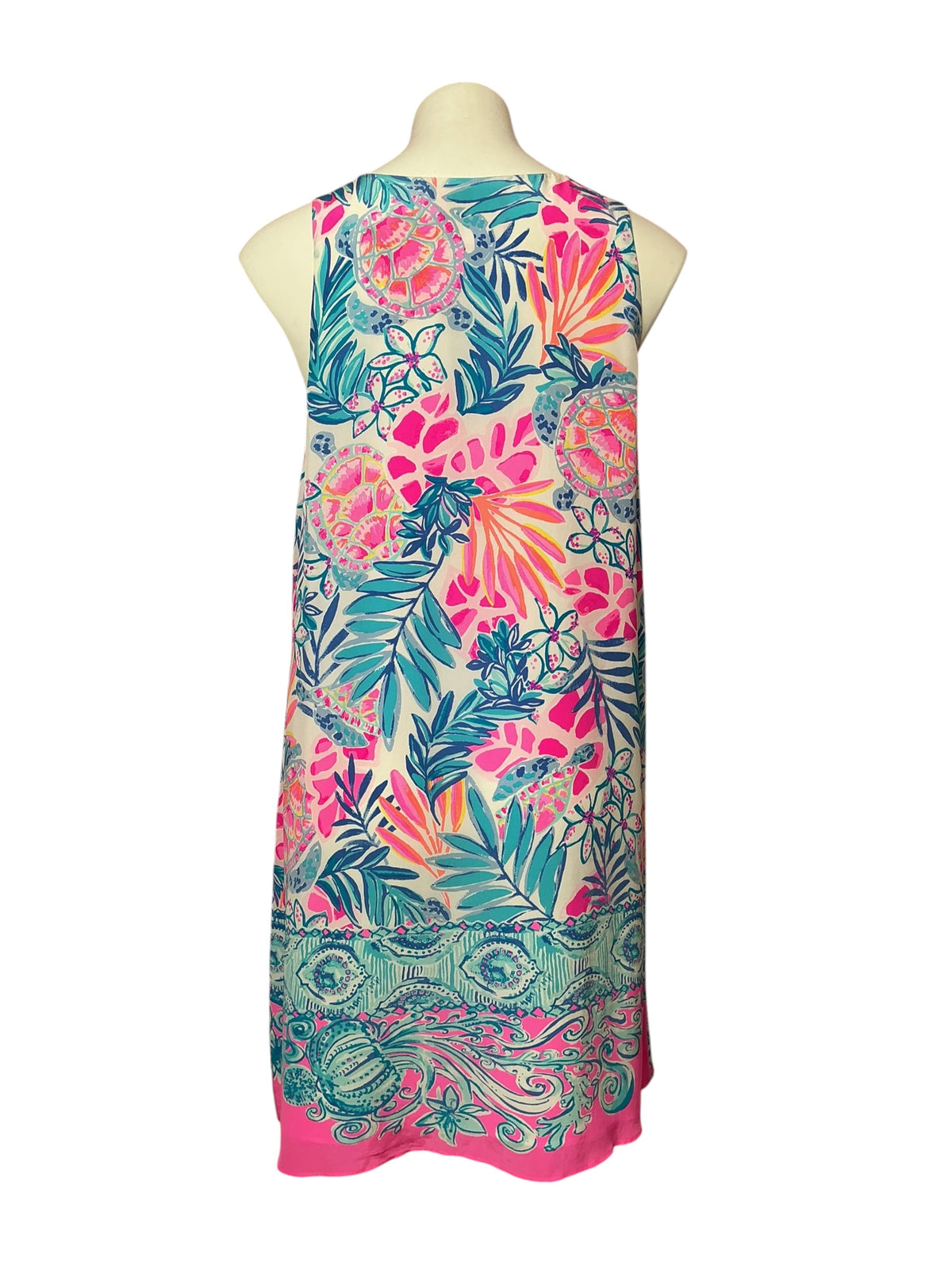 Lilly Pulitzer Jackie Silk Shift Dress Resort White Rainforest Retreat - Size M