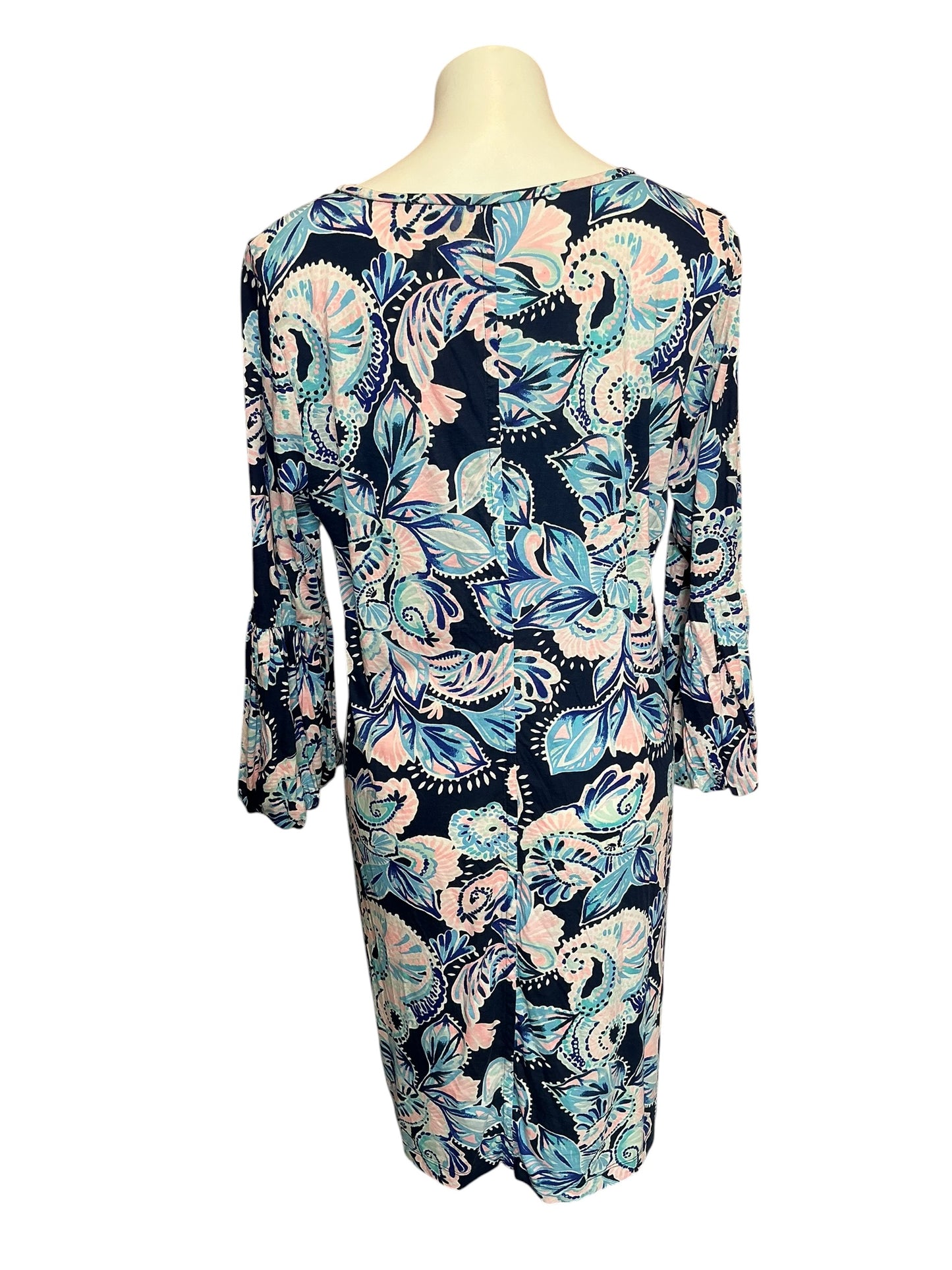 Lilly Pulitzer Carlile Dress High Tide Navy Holy Flockamolie - Size XL