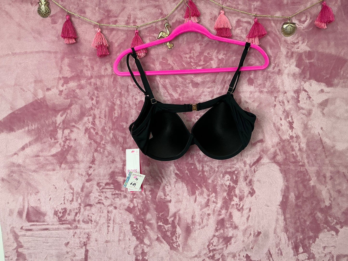 Lilly Pulitzer Bikini Top NWT - Blossom Underwire Bikini - Onyx - Size 14