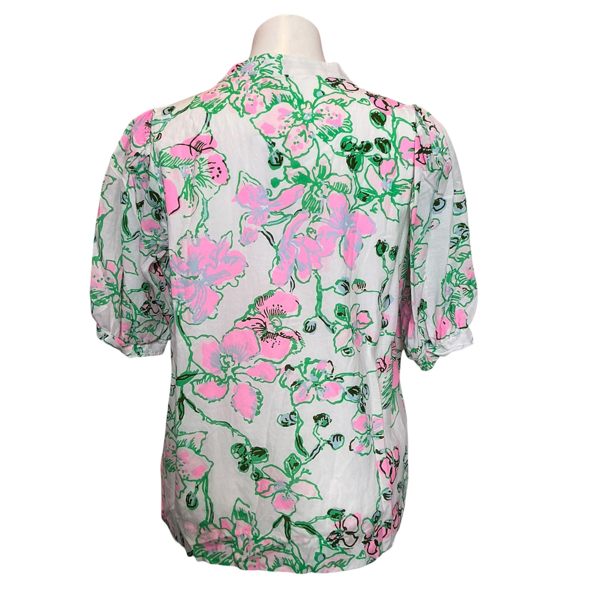 Lilly Pulitzer Brinelle Short Sleeve Blouse Orchids on the Avenue - Size L