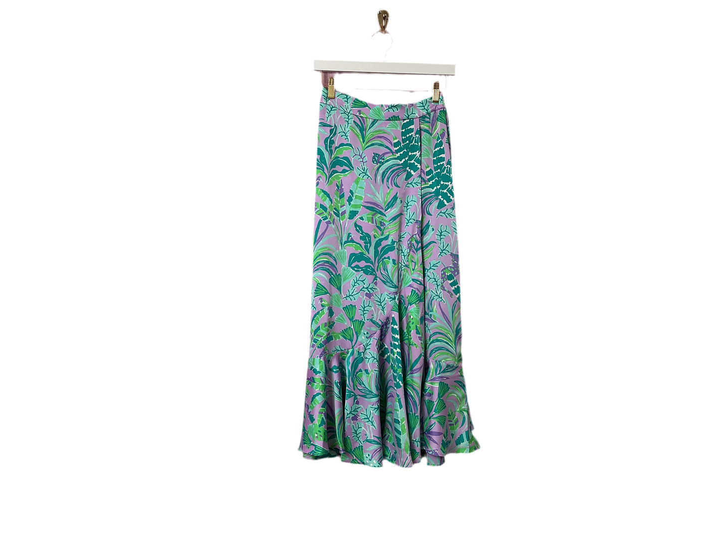 Lilly Pulitzer NWT Britney Midi Skirt Purple Iris On The Chase - Size XS