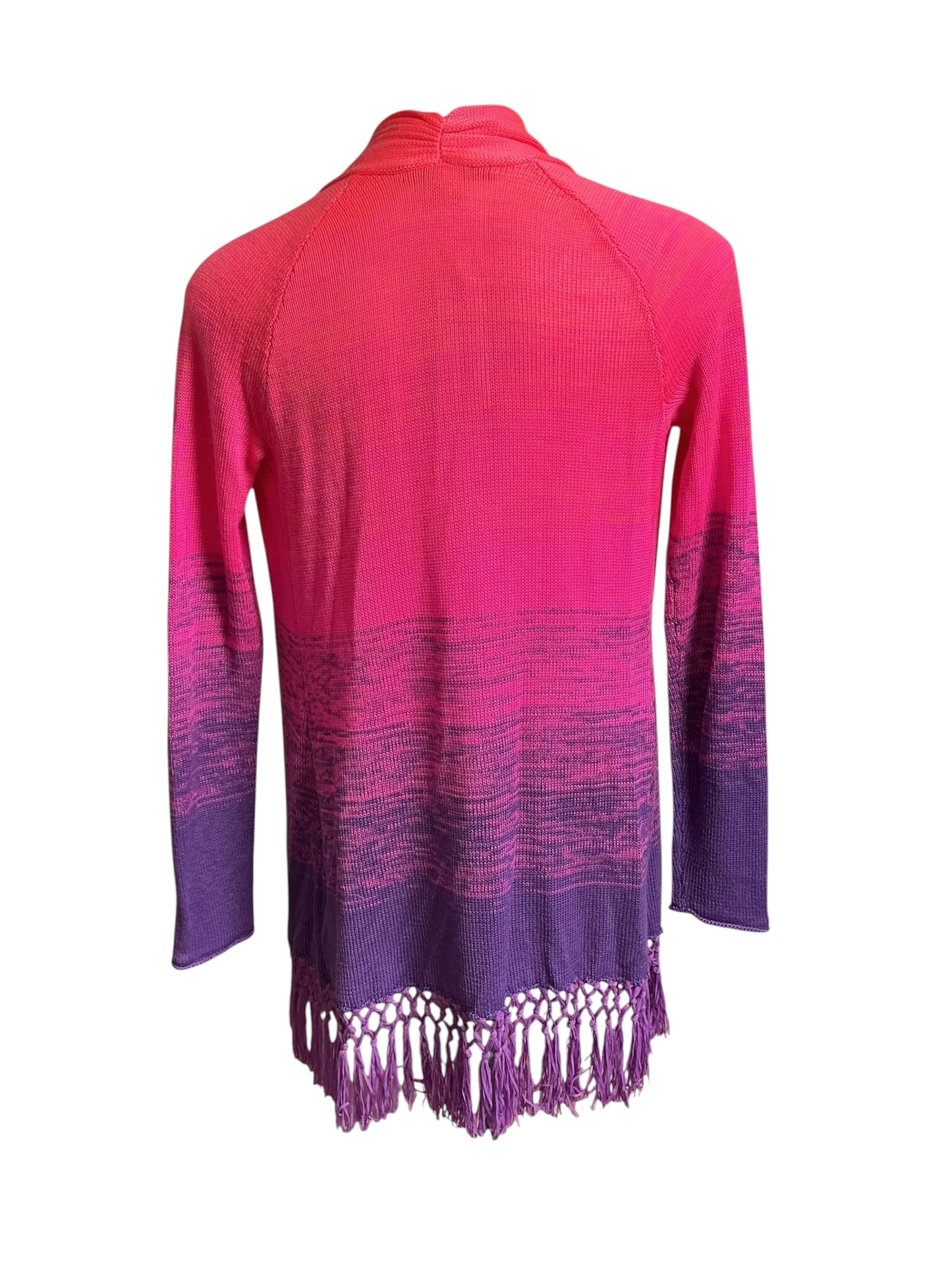 Lilly Pulitzer Tatum Fringe Cardigan - Orchid Oasis Marled Ombré - Size XS