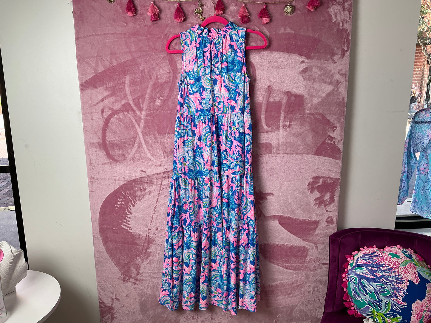 Lilly Pulitzer Maxi Dress NWT - Malone Maxi Dress - Blue Tang - Sitting Seaside - Size XXS