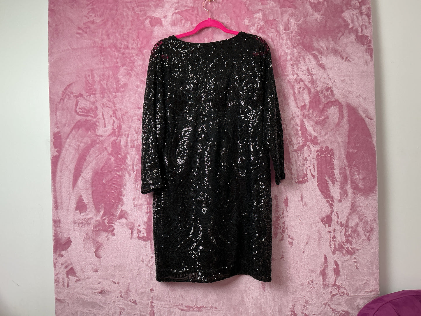 Lilly Pulitzer Leclair Long Sleeve Dress - Onyx Sequin Swirl Mesh - Size M