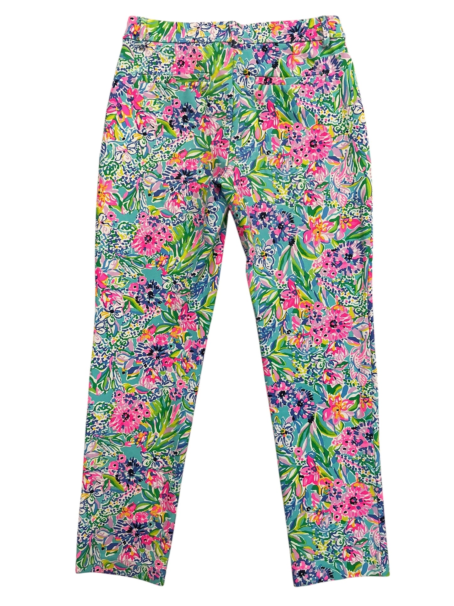 Lilly Pulitzer Kelly High Rise Ankle Pants Amalfi Blue Alligator Isle - Size 4