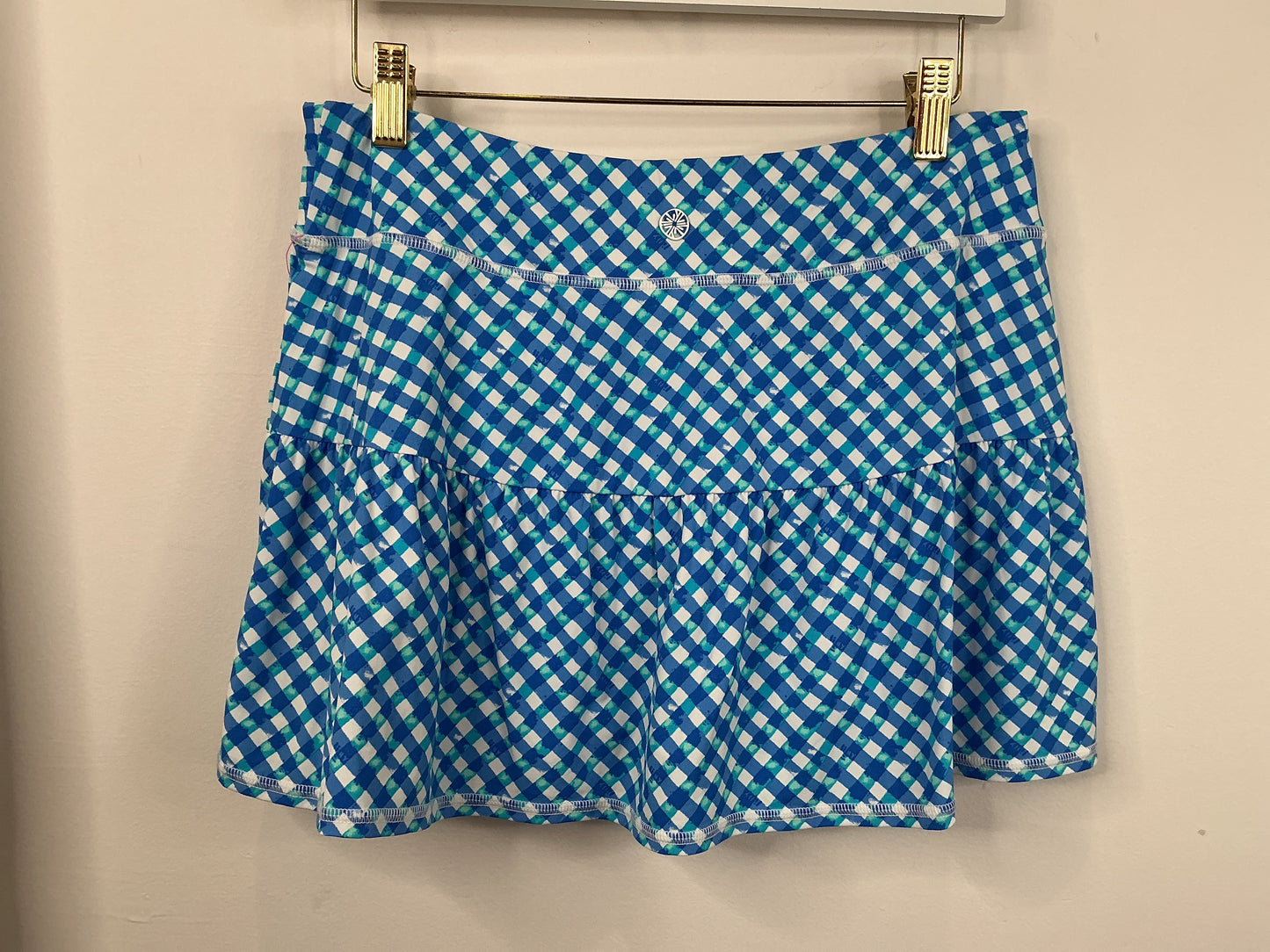 Lilly Pulitzer NWT Gardenia Skort UPF 50+ Boca Blue Double Checking - Size M