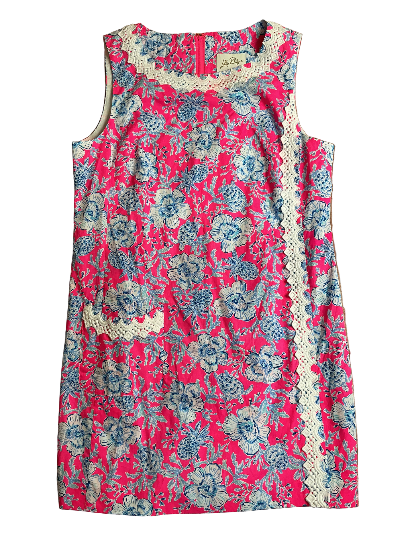 Lilly Pulitzer NWT Ginge Shift Romper Roxie Pink Wave N Sea - Size 14