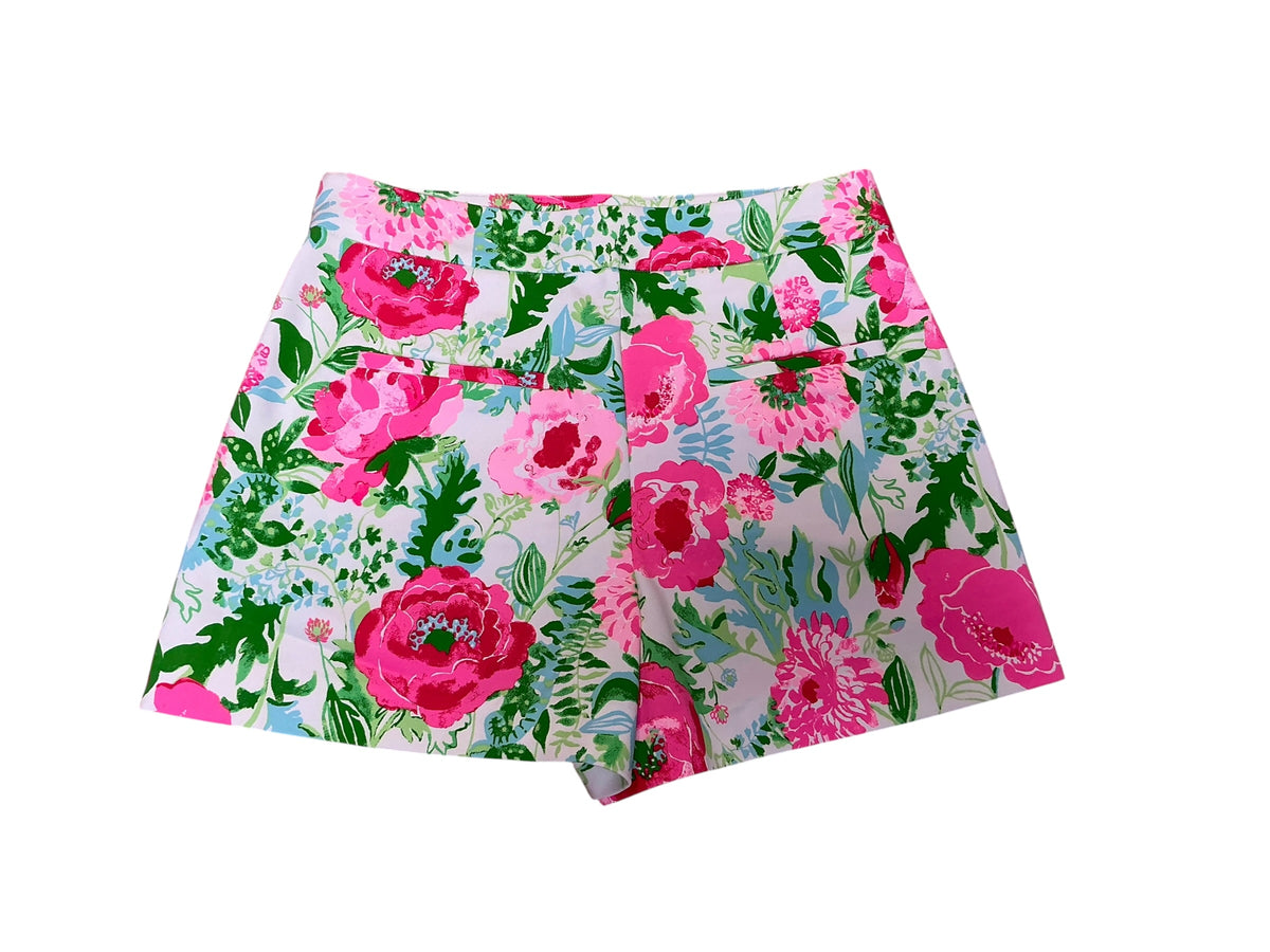 Lilly Pulitzer Sarissa Stretch Short Multi Poppy Party - Size 10